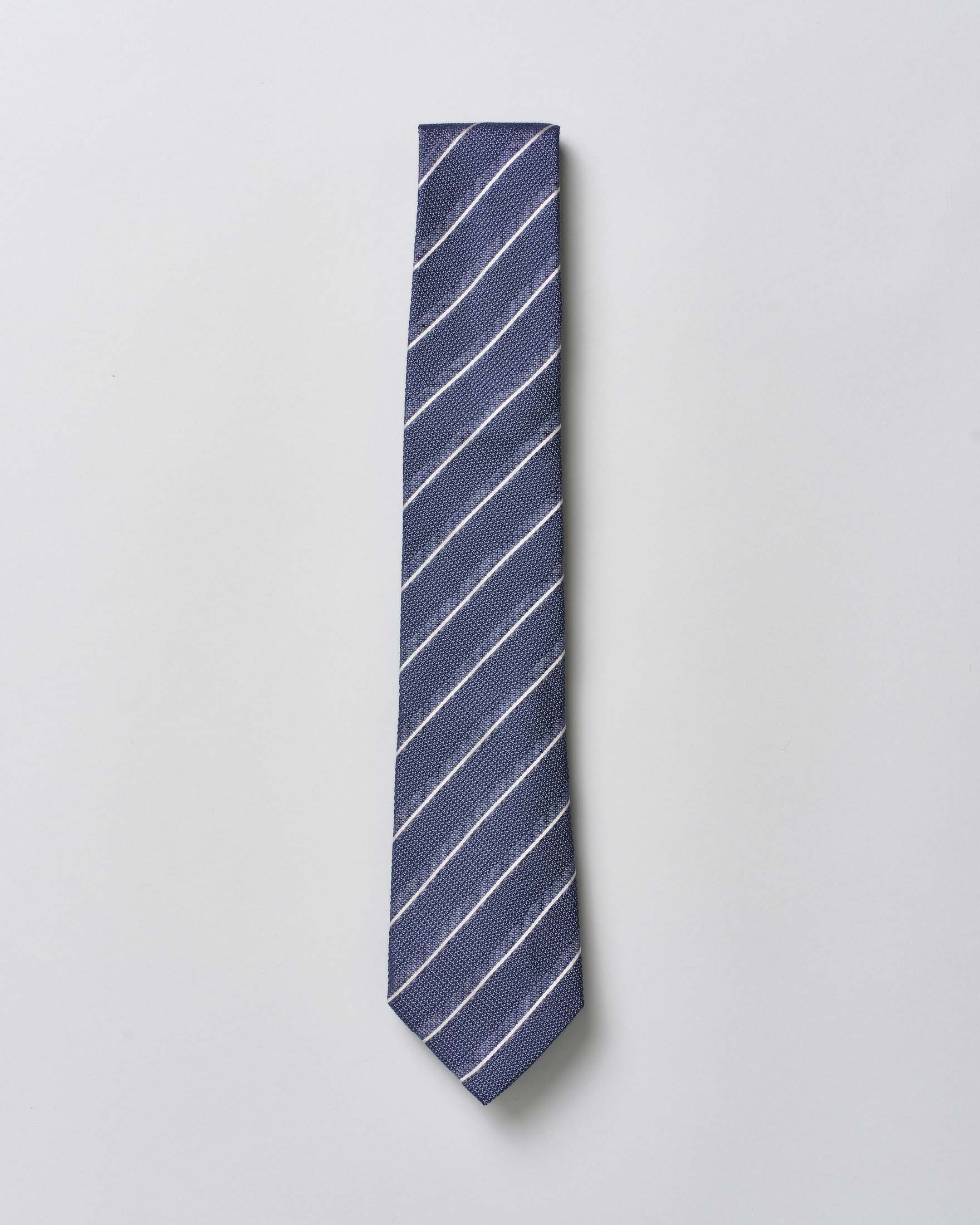 Cravatta Pellizzari regimental blu in pura seta