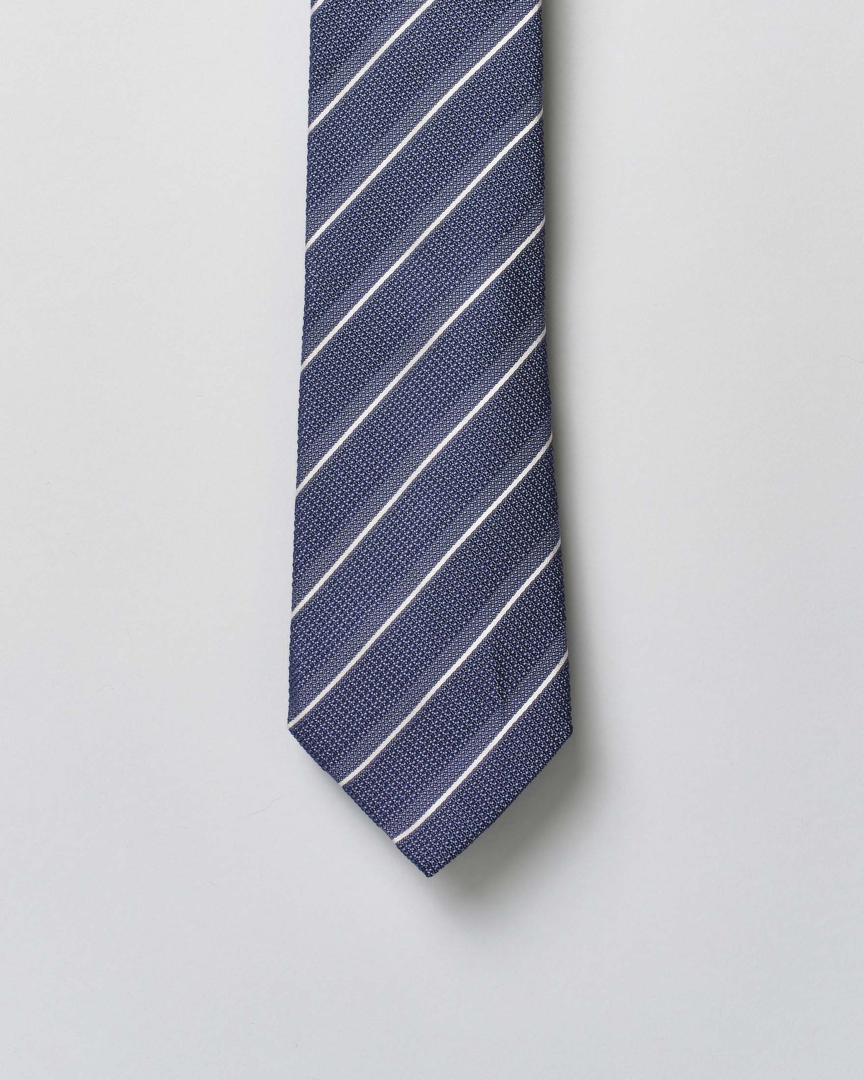 Cravatta Pellizzari regimental blu in pura seta image