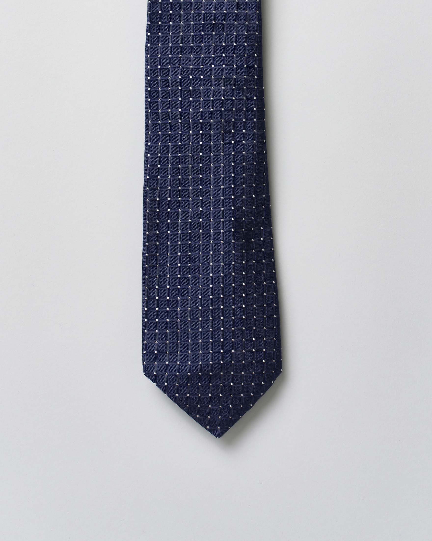 Cravatta Pellizzari blu micro pois in pura seta image