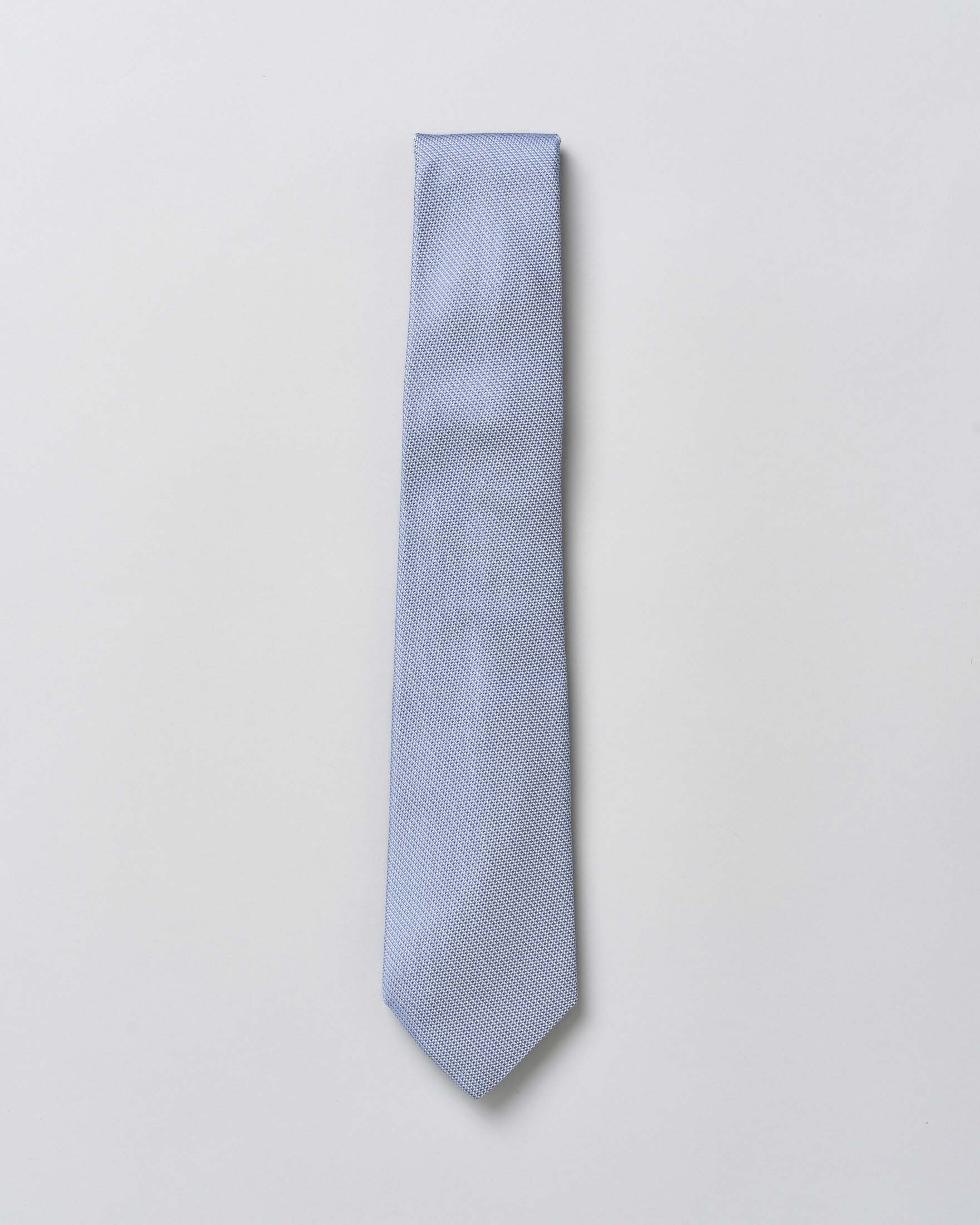Cravatta Pellizzari azzurra micro armatura in pura seta