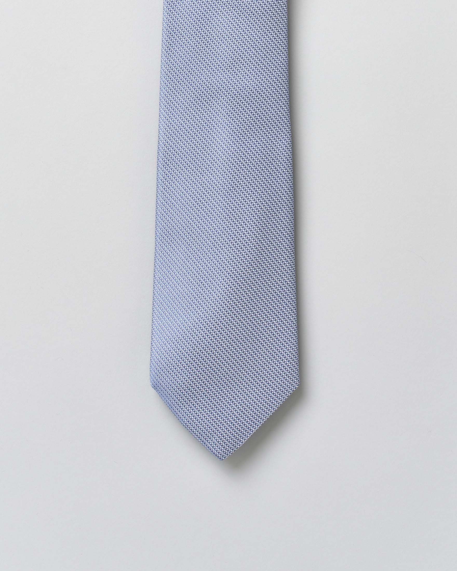 Cravatta Pellizzari azzurra micro armatura in pura seta image