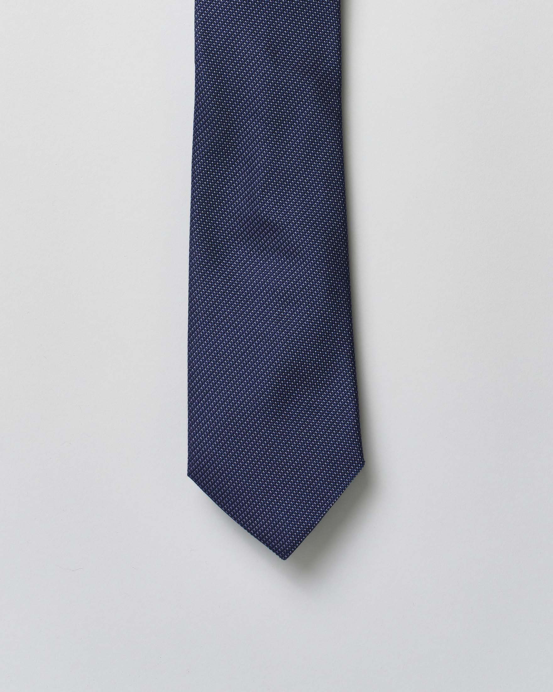 Cravatta Pellizzari blu micro armatura in pura seta image