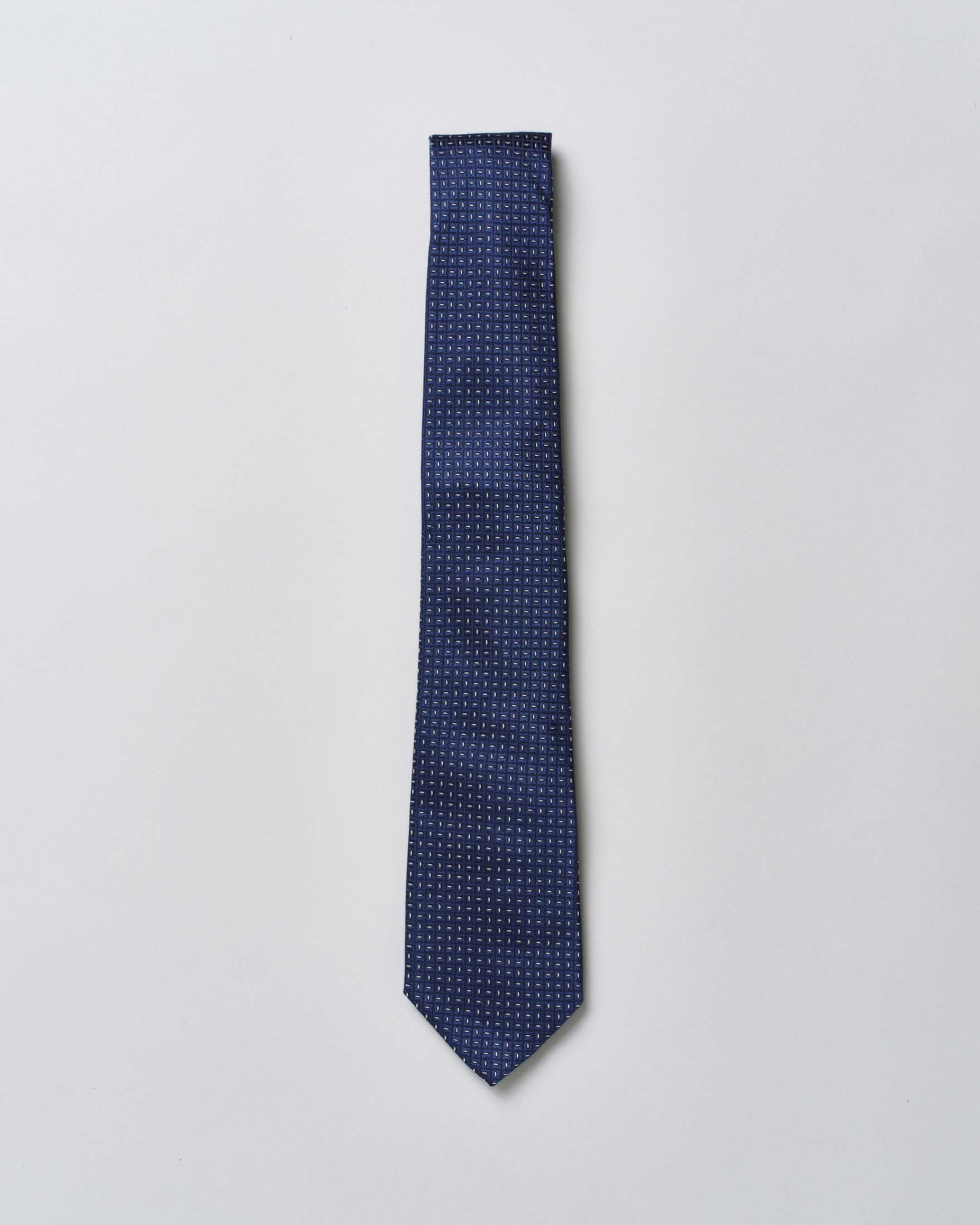 Cravatta Pellizzari blu micro trattino in pura seta