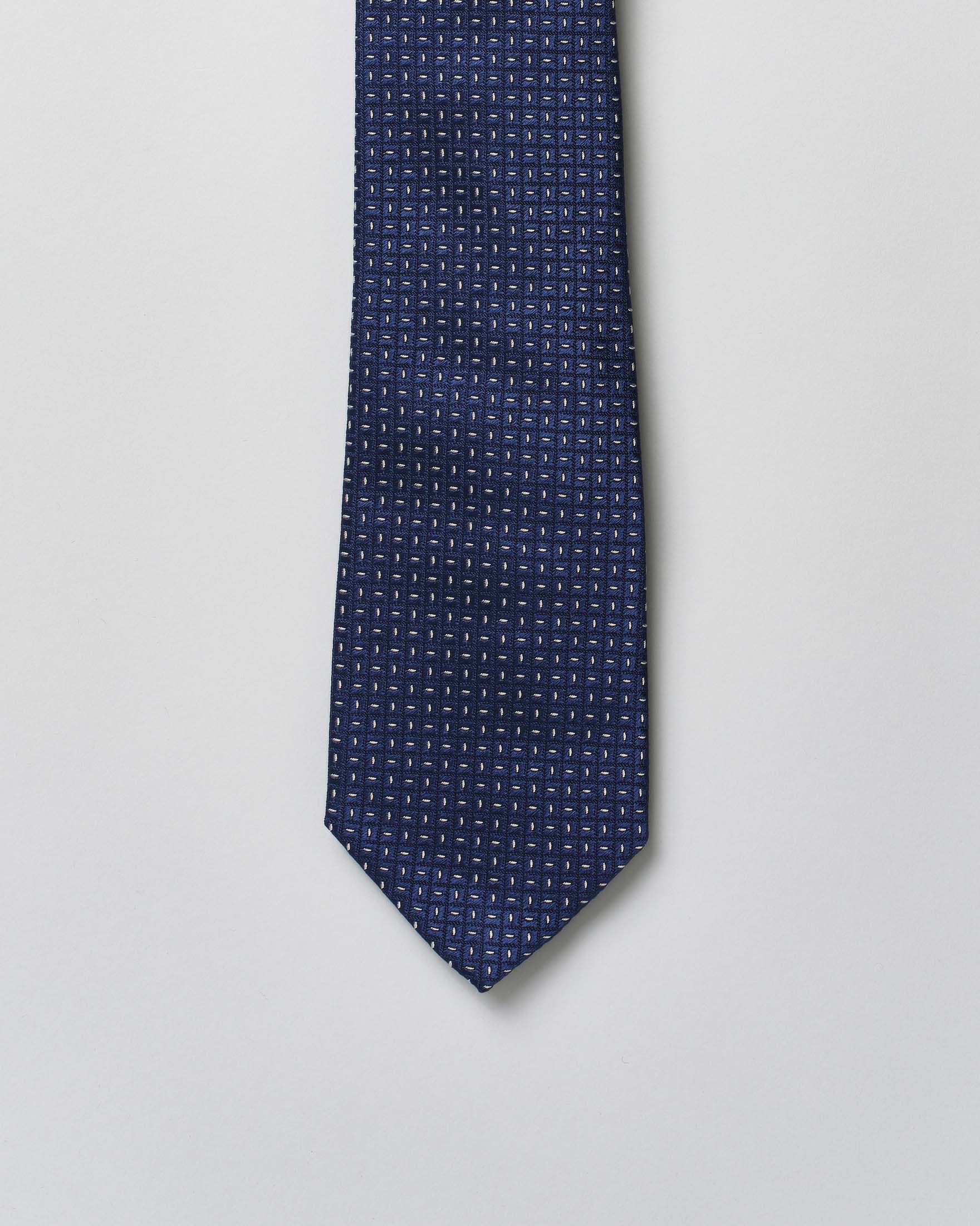 Cravatta Pellizzari blu micro trattino in pura seta image