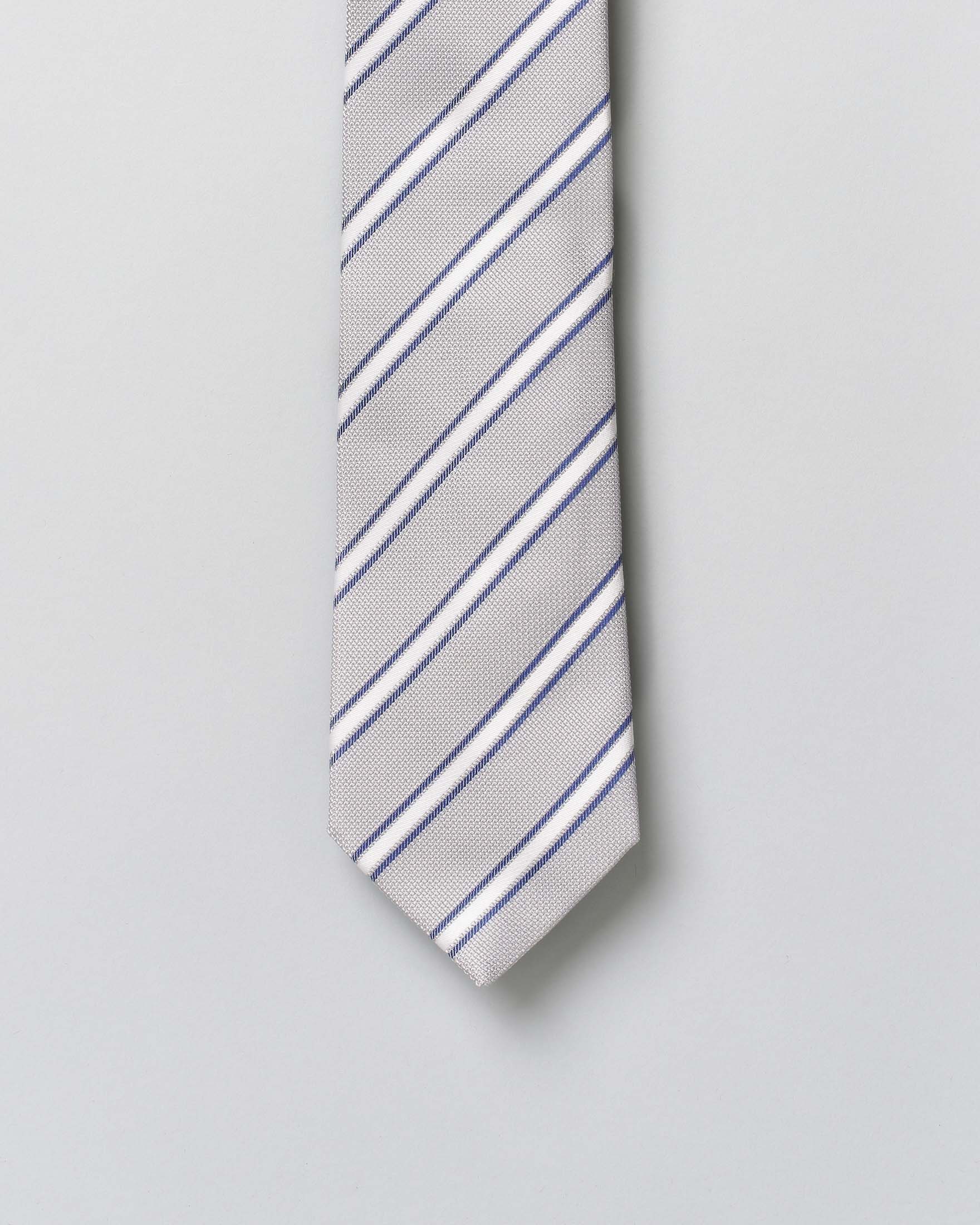 Cravatta Pellizzari regimental grigia in pura seta image