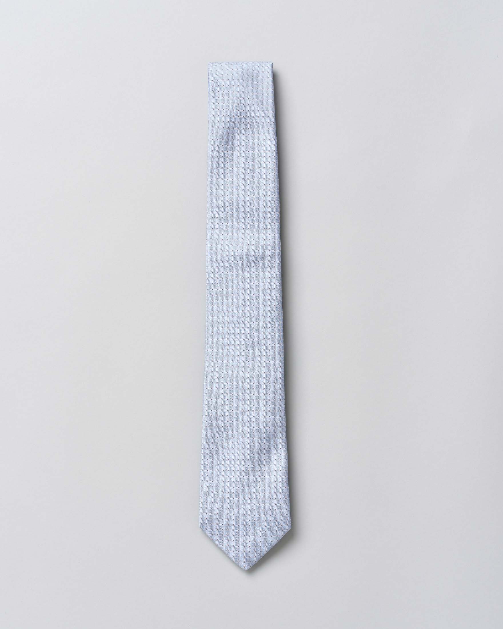 Cravatta Pellizzari azzurra in pura seta micro quadretto