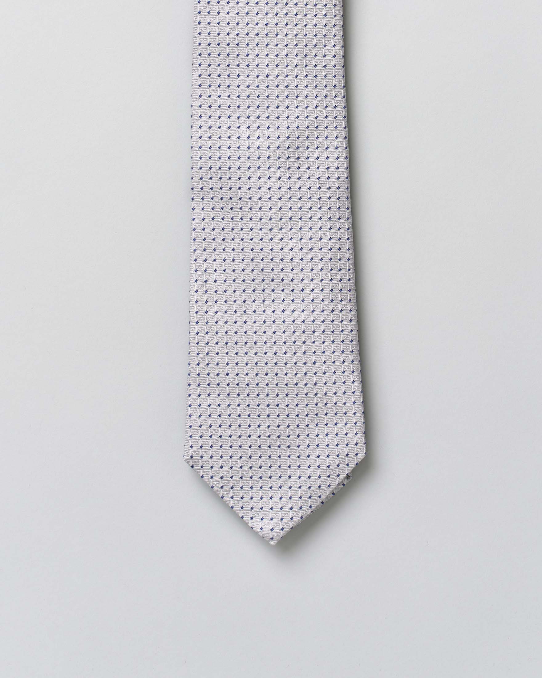 Cravatta Pellizzari grigia in pura seta micro quadretto image