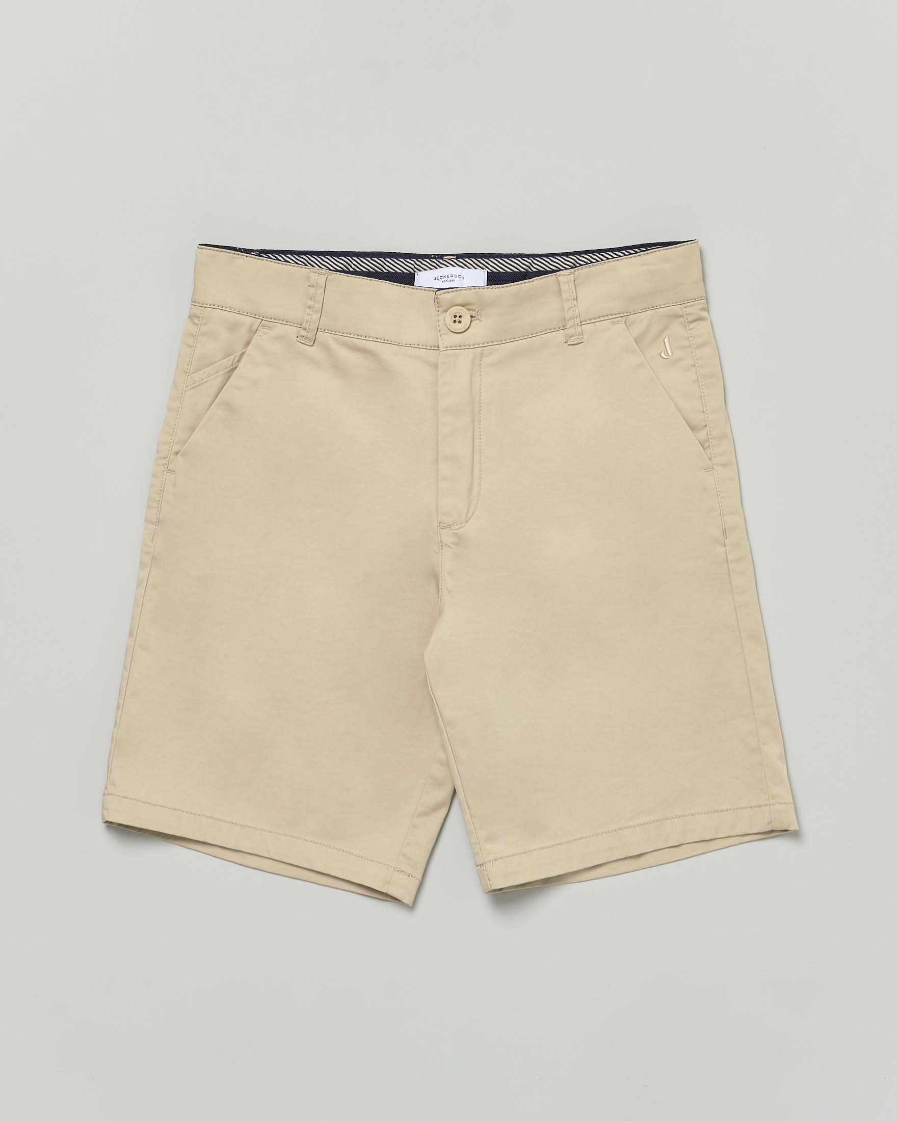 Bermuda chino Jeckerson beige in gabardina di cotone stretch