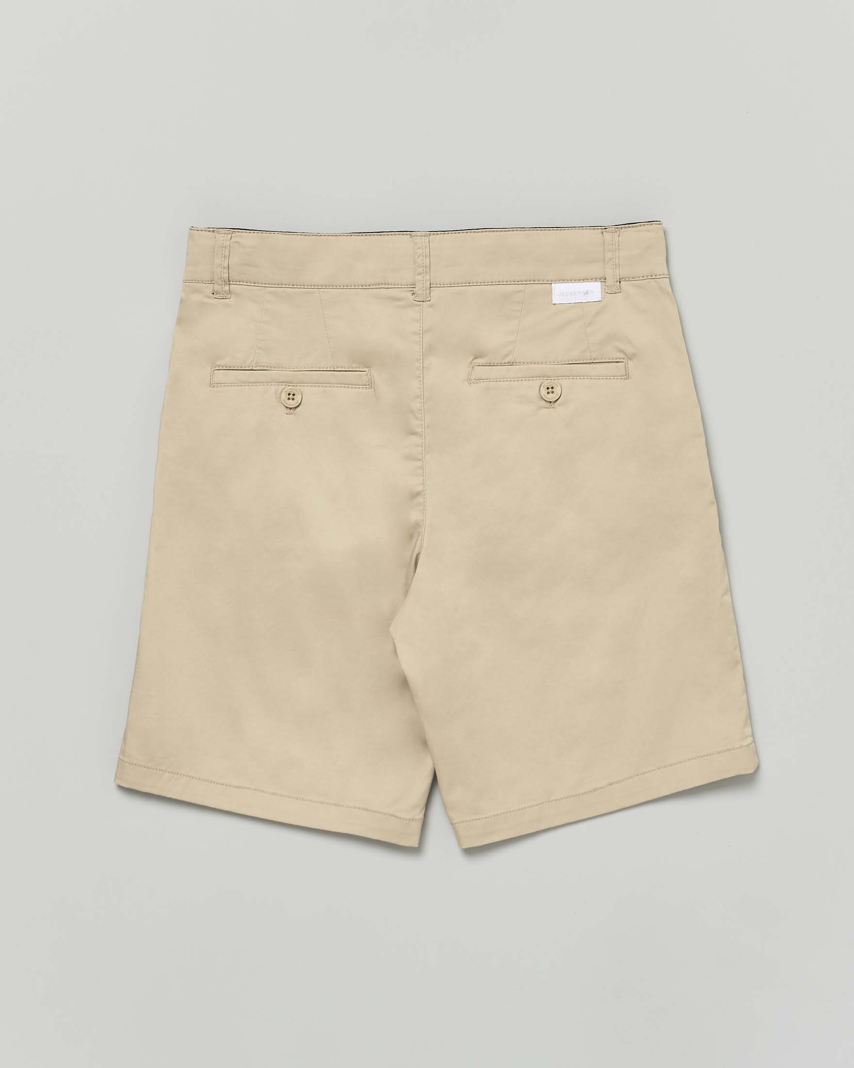 Bermuda chino Jeckerson beige in gabardina di cotone stretch
