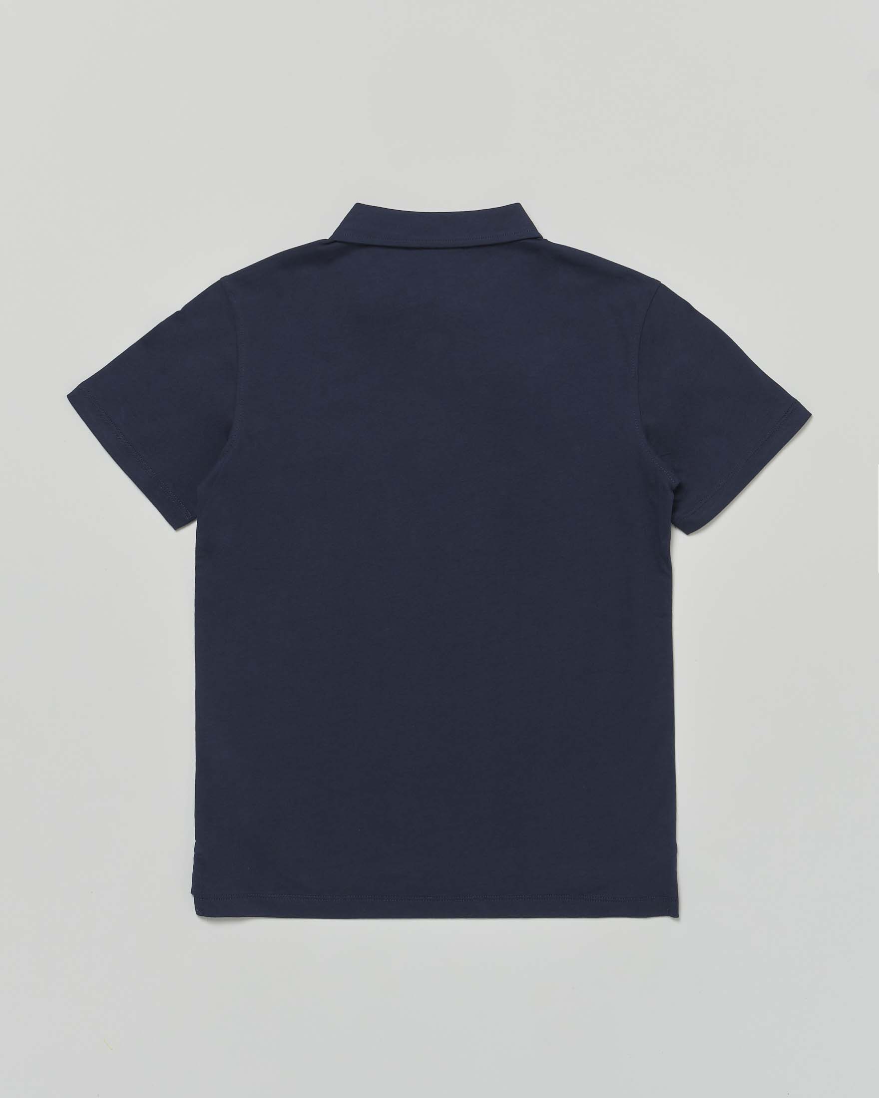 Polo Jeckerson blu mezza manica in piquet di cotone