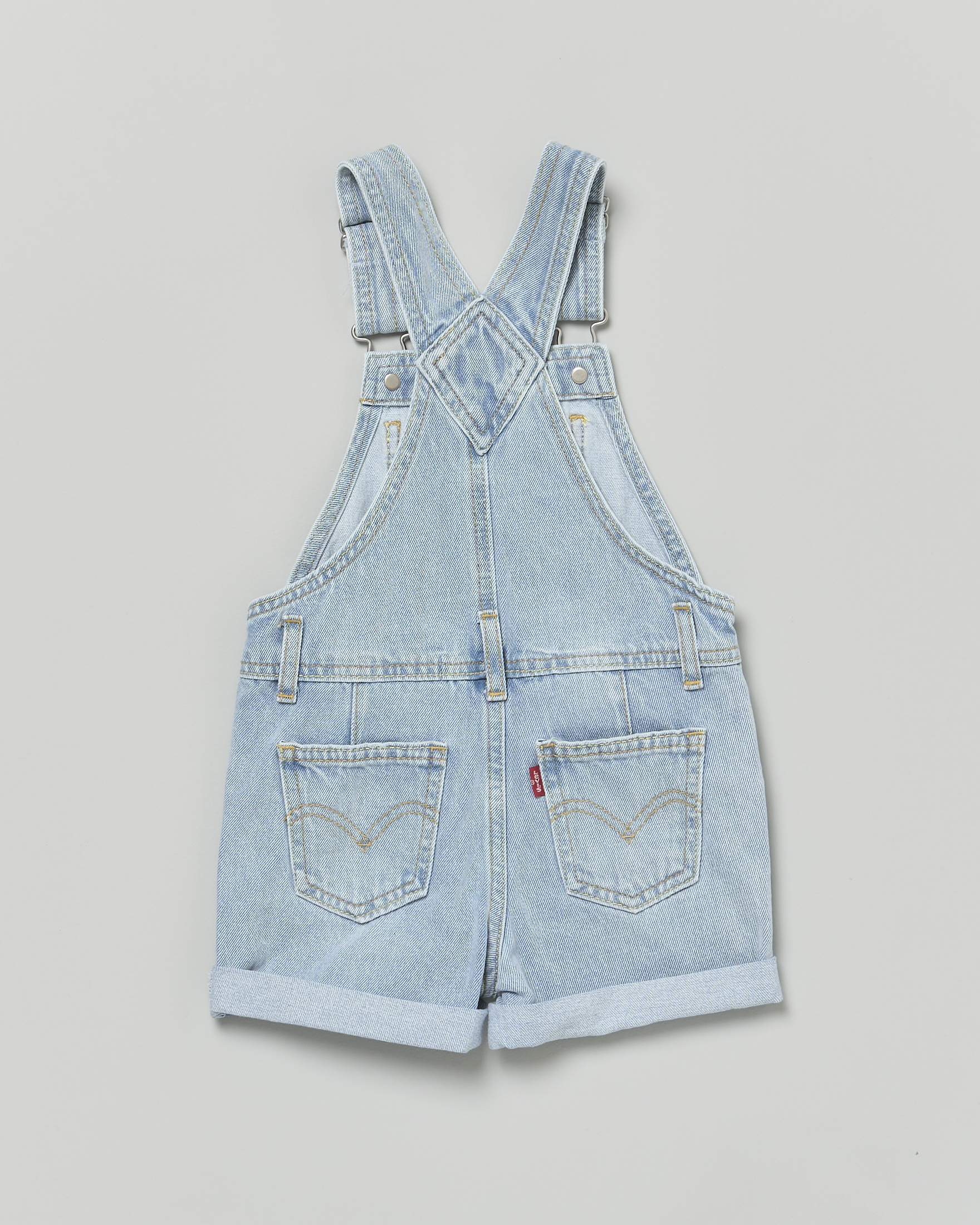 Salopette Levi's in denim di cotone a lavaggio chiaro super stone washed