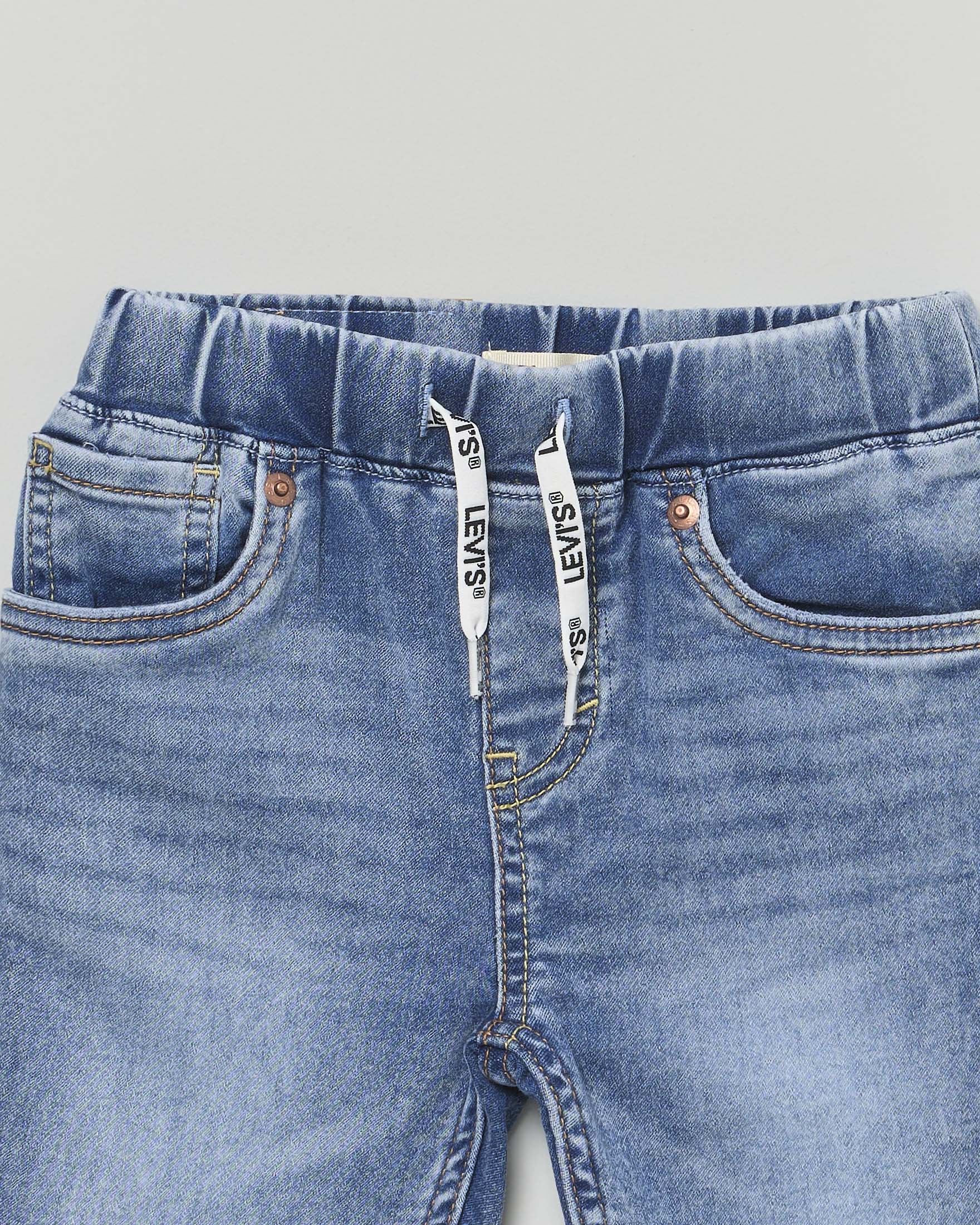 Bermuda Levi's in denim a lavaggio chiaro stone washed con coulisse image