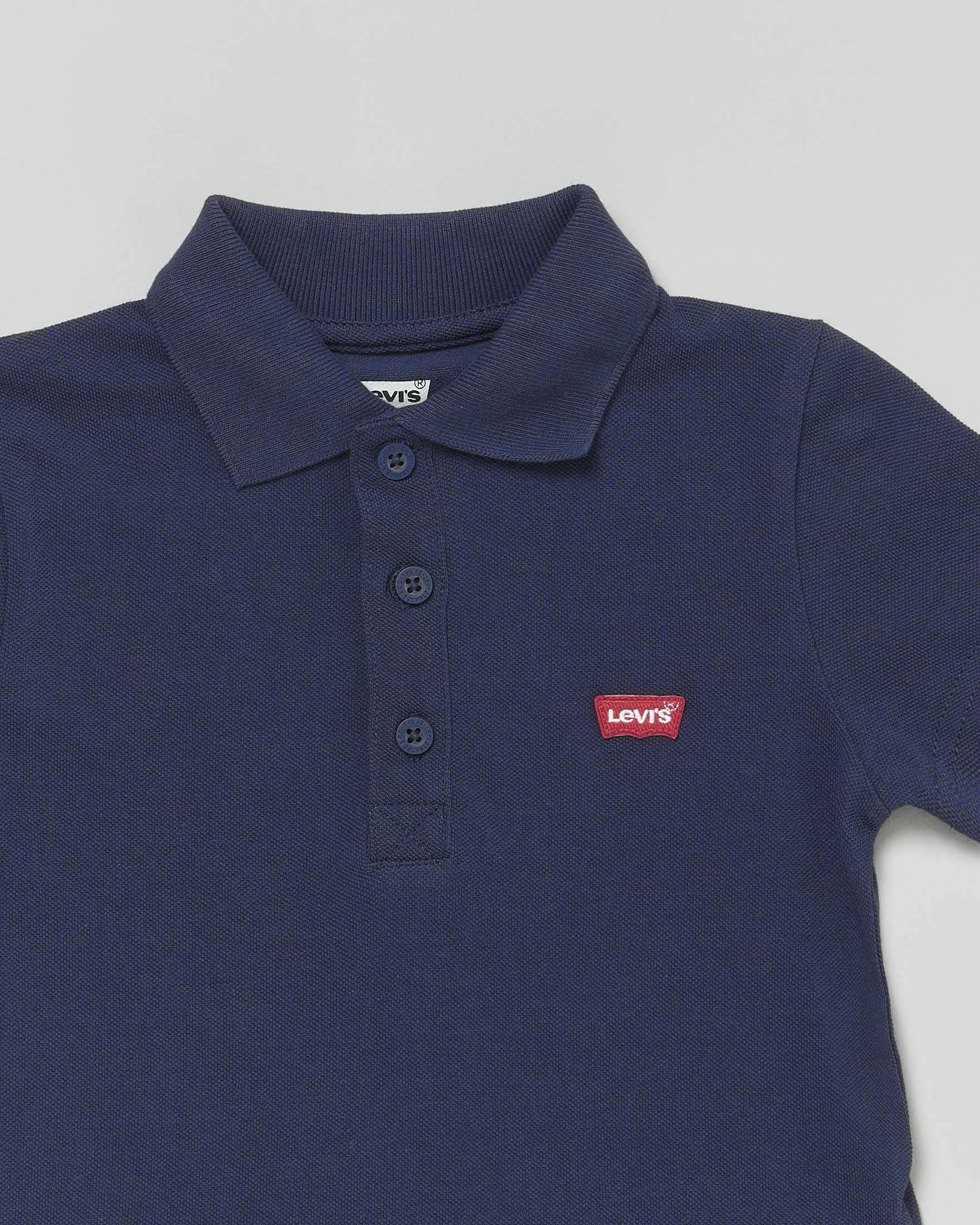 Polo Levi's blu mezza manica in piquet di cotone image
