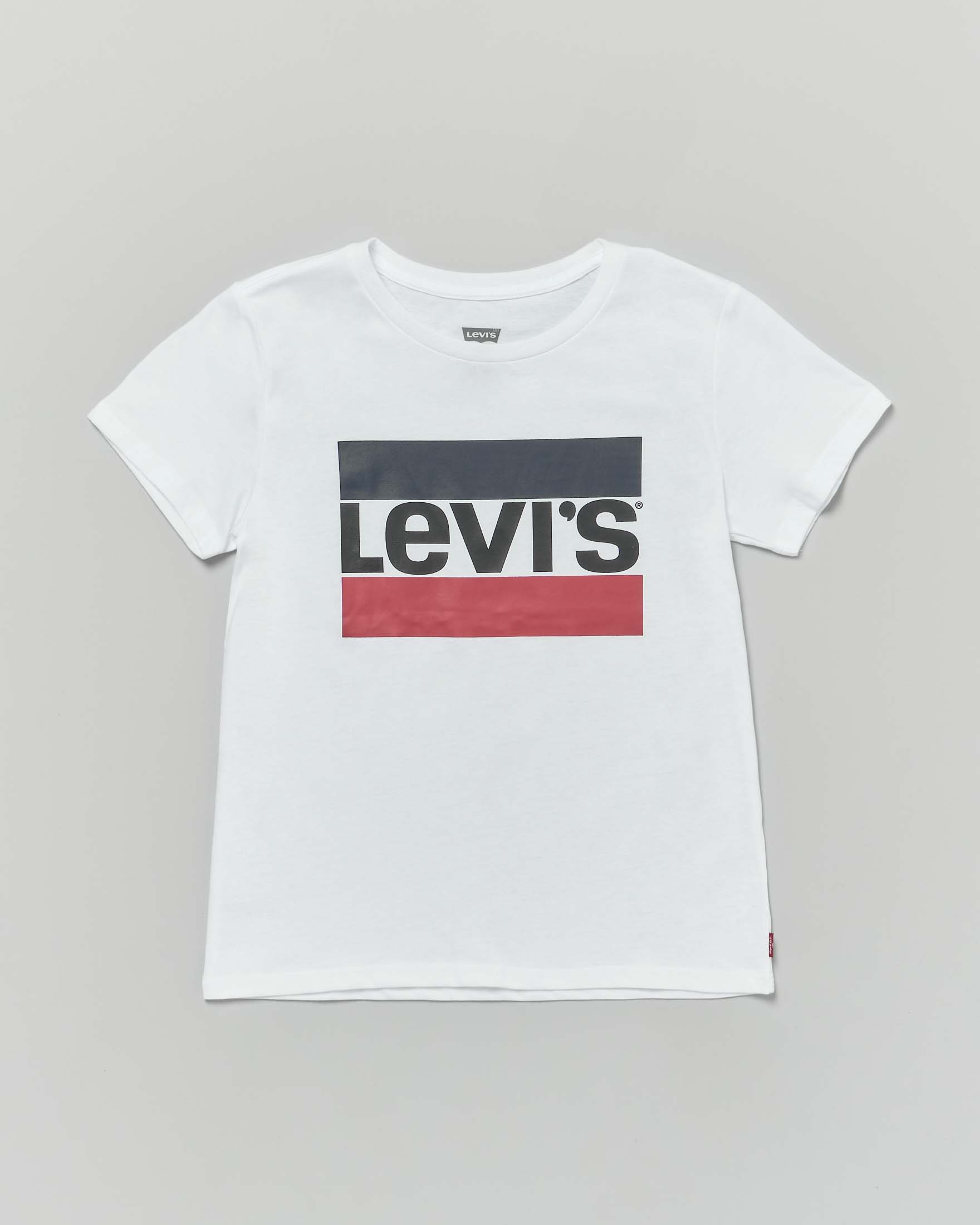 T-shirt Levi's bianca mezza manica con logo heroel frontale
