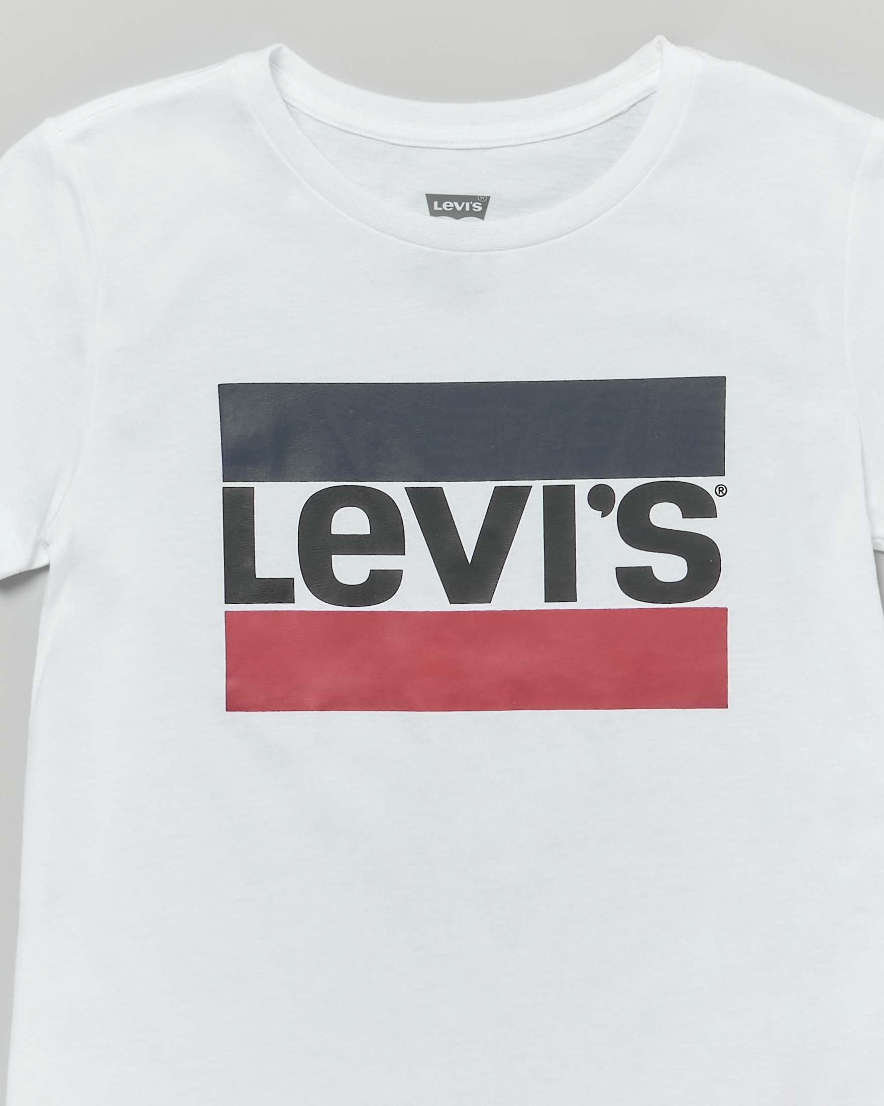 T-shirt Levi's bianca mezza manica con logo heroel frontale