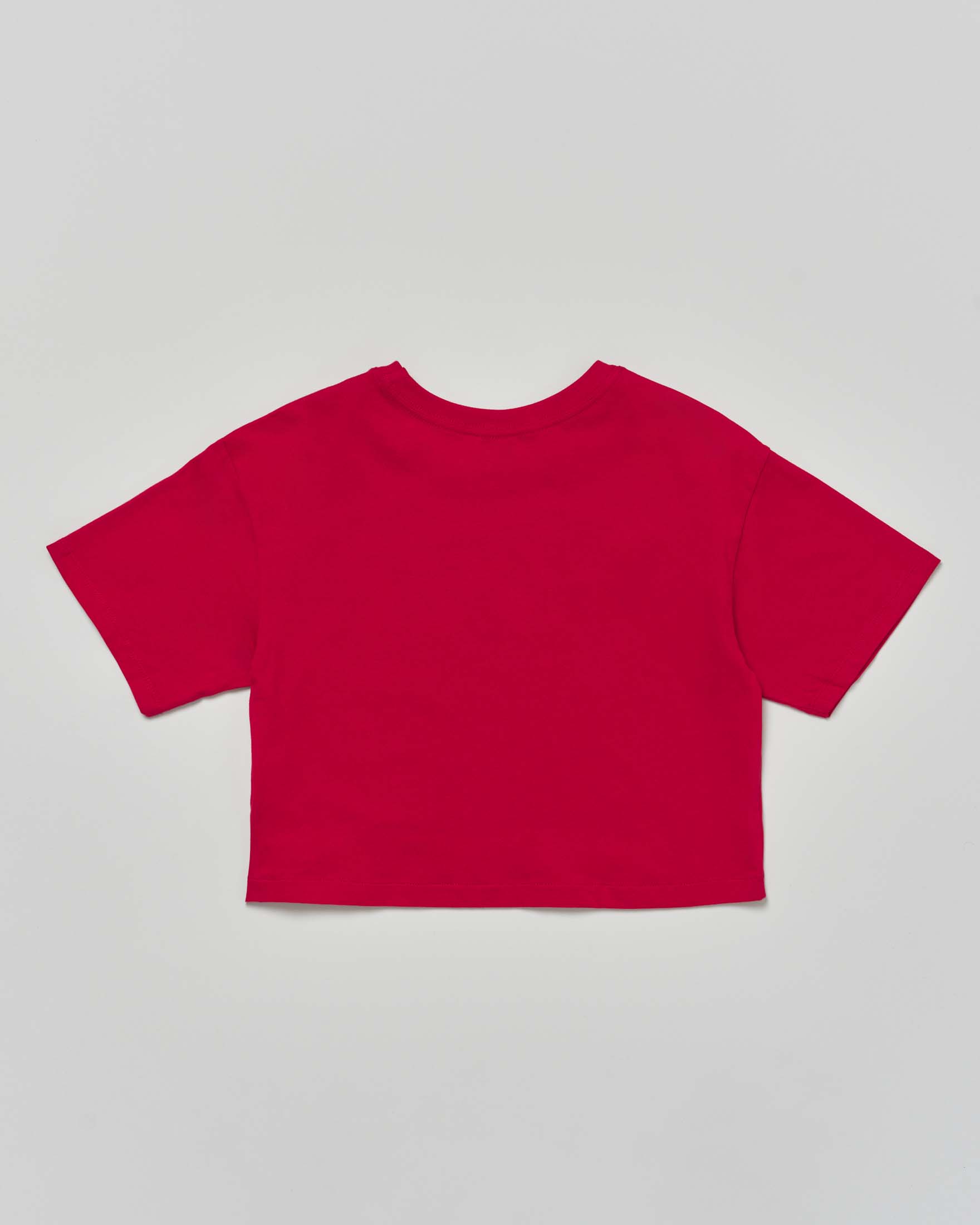 T-shirt cropped Levi's rossa mezza manica con logo batwing bianco