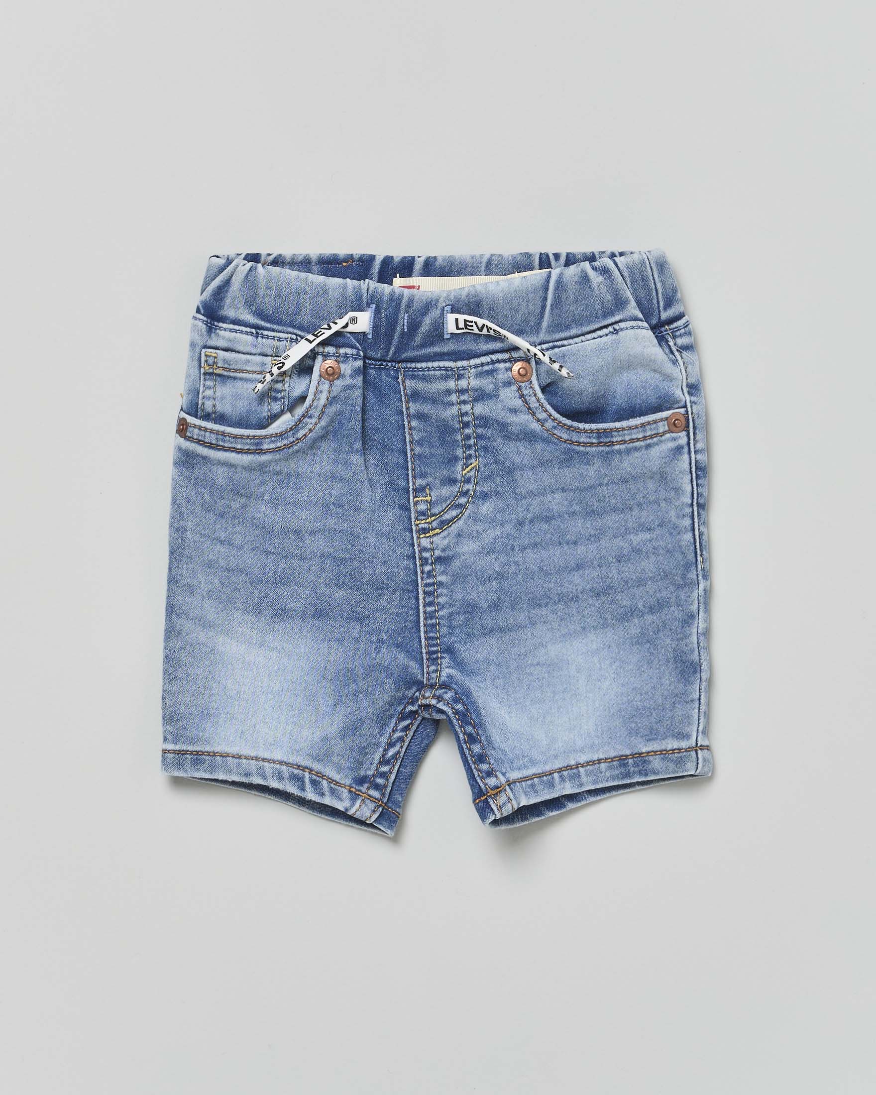 Bermuda Levi's in denim a lavaggio chiaro stone washed con coulisse