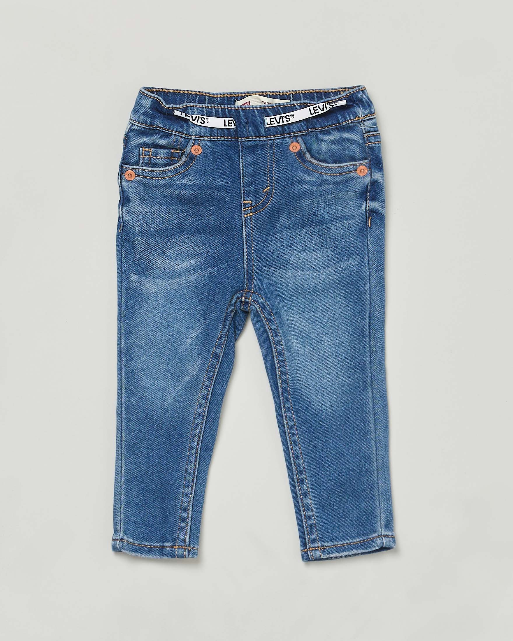 Jeans Levi's skinny lavaggio medio stone washed in cotone stretch con coulisse