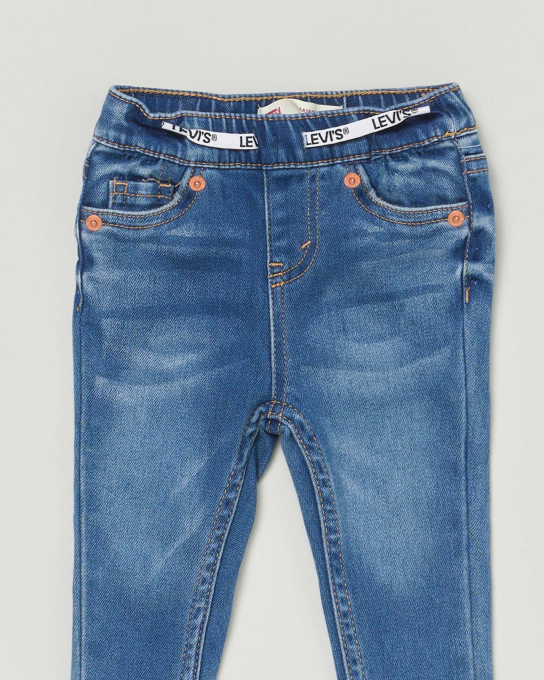 Jeans Levi's skinny lavaggio medio stone washed in cotone stretch con coulisse
