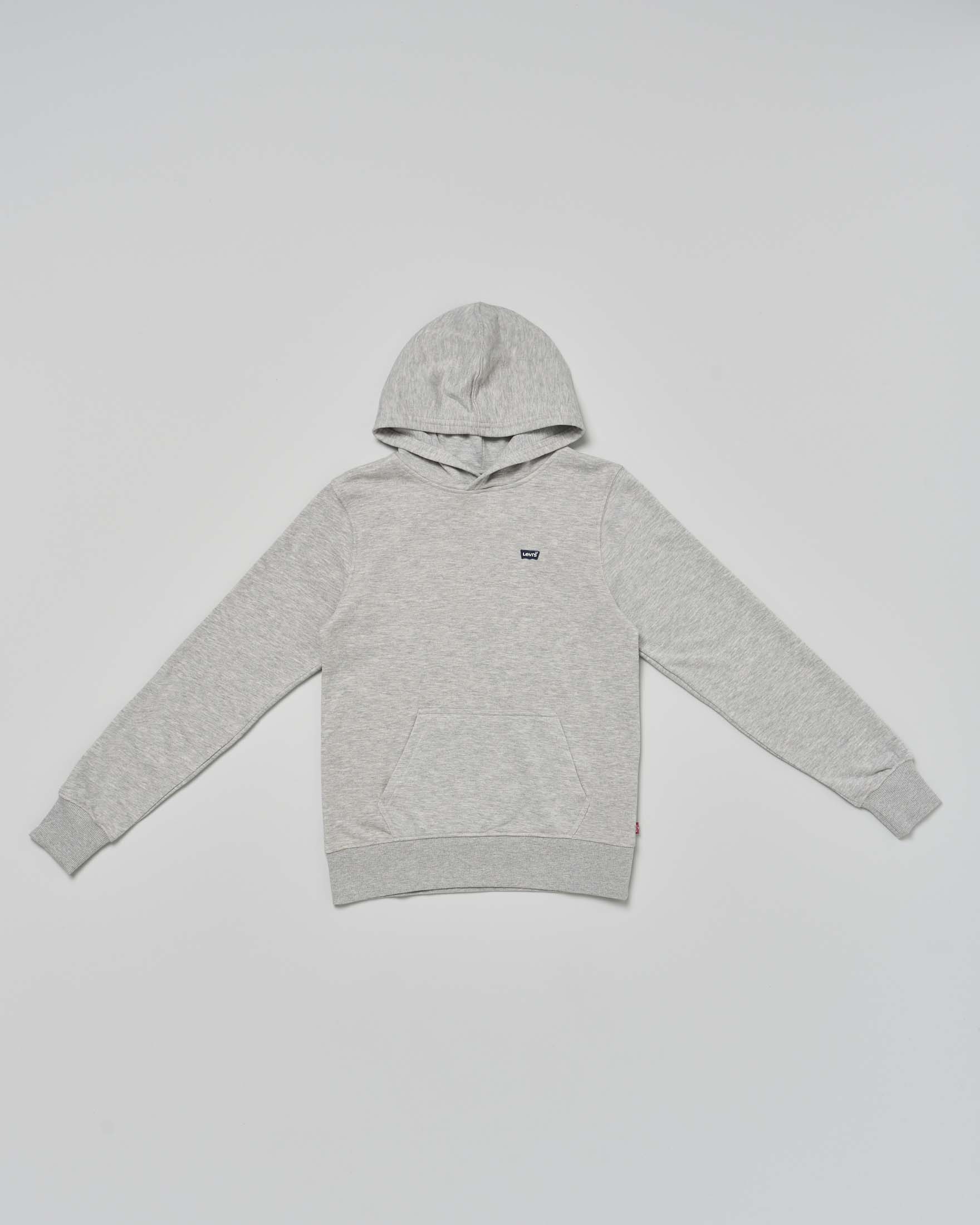 Felpa Levi's grigio melange con cappuccio e mini logo batwing