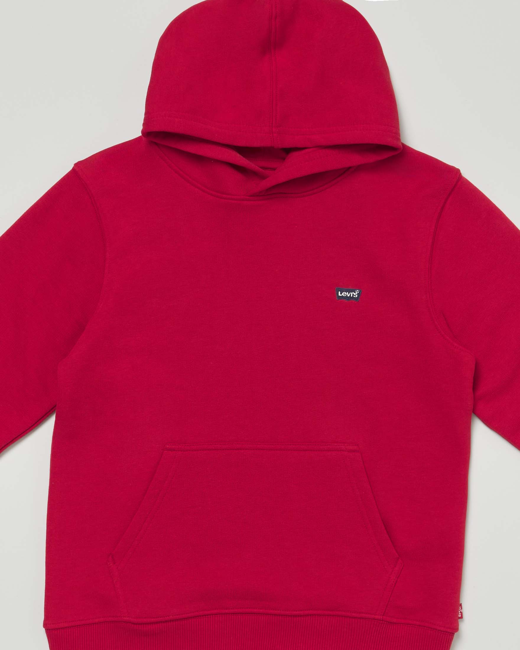 Felpa Levi's rossa con cappuccio e mini logo batwing