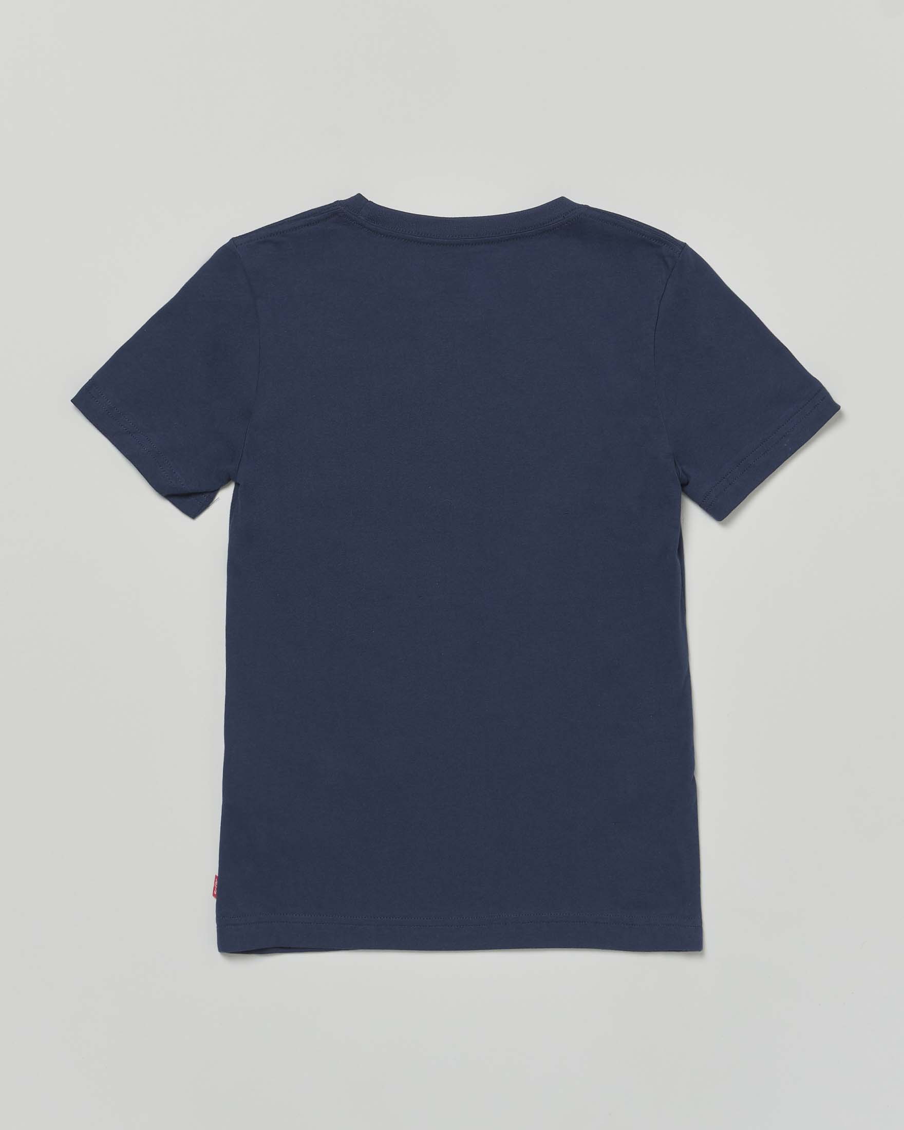 T-shirt Levi's blu mezza manica con mini logo rosso