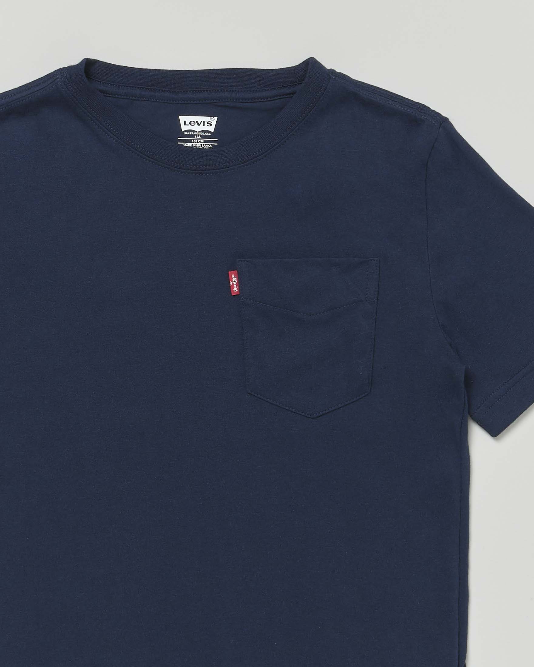 T-shirt Levi's blu mezza manica con taschino applicato al petto