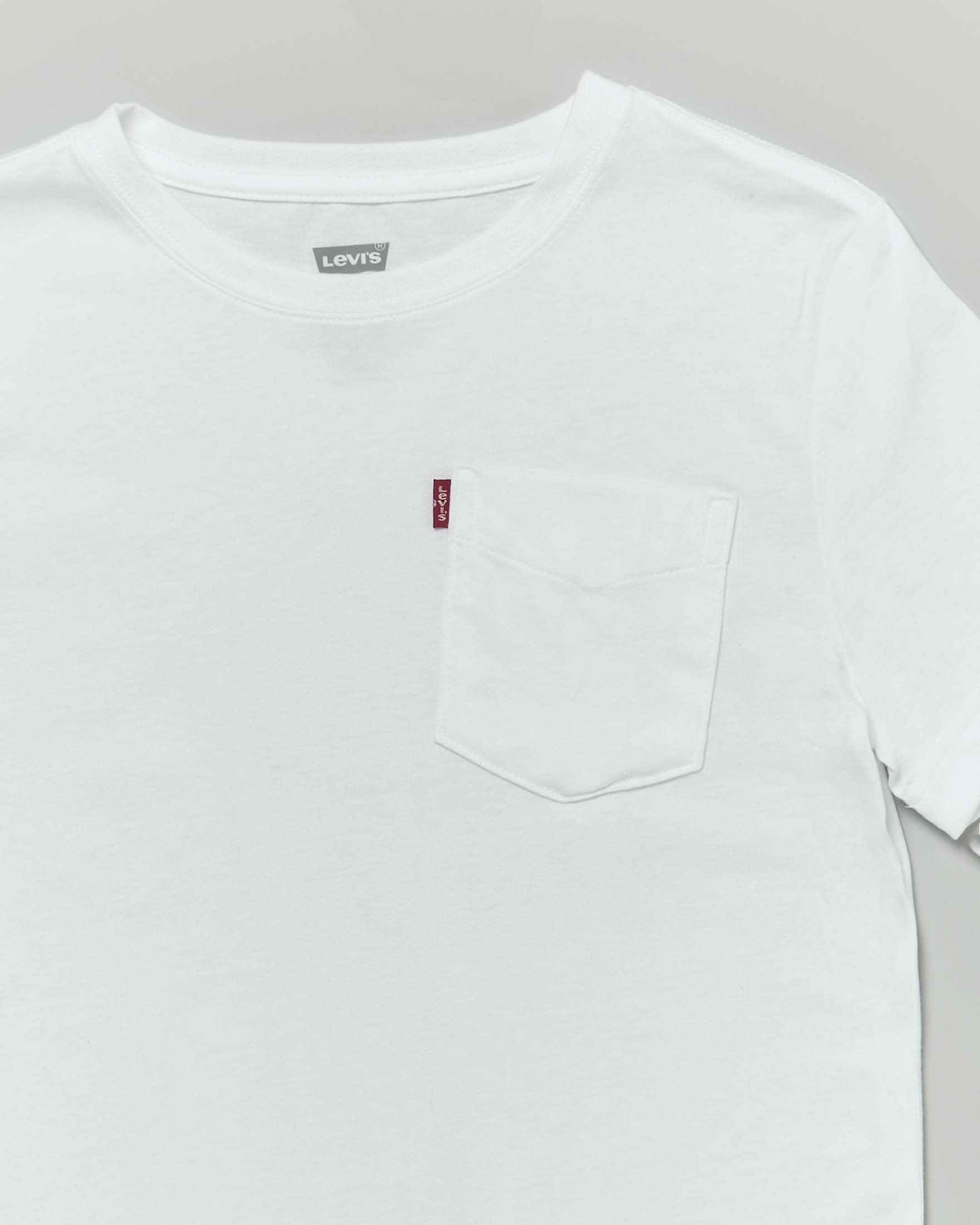 T-shirt Levi's bianca mezza manica con taschino applicato al petto