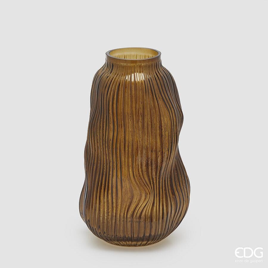 Vaso in Vetro Millerighe Sinuoso d.18 h.32 Edg