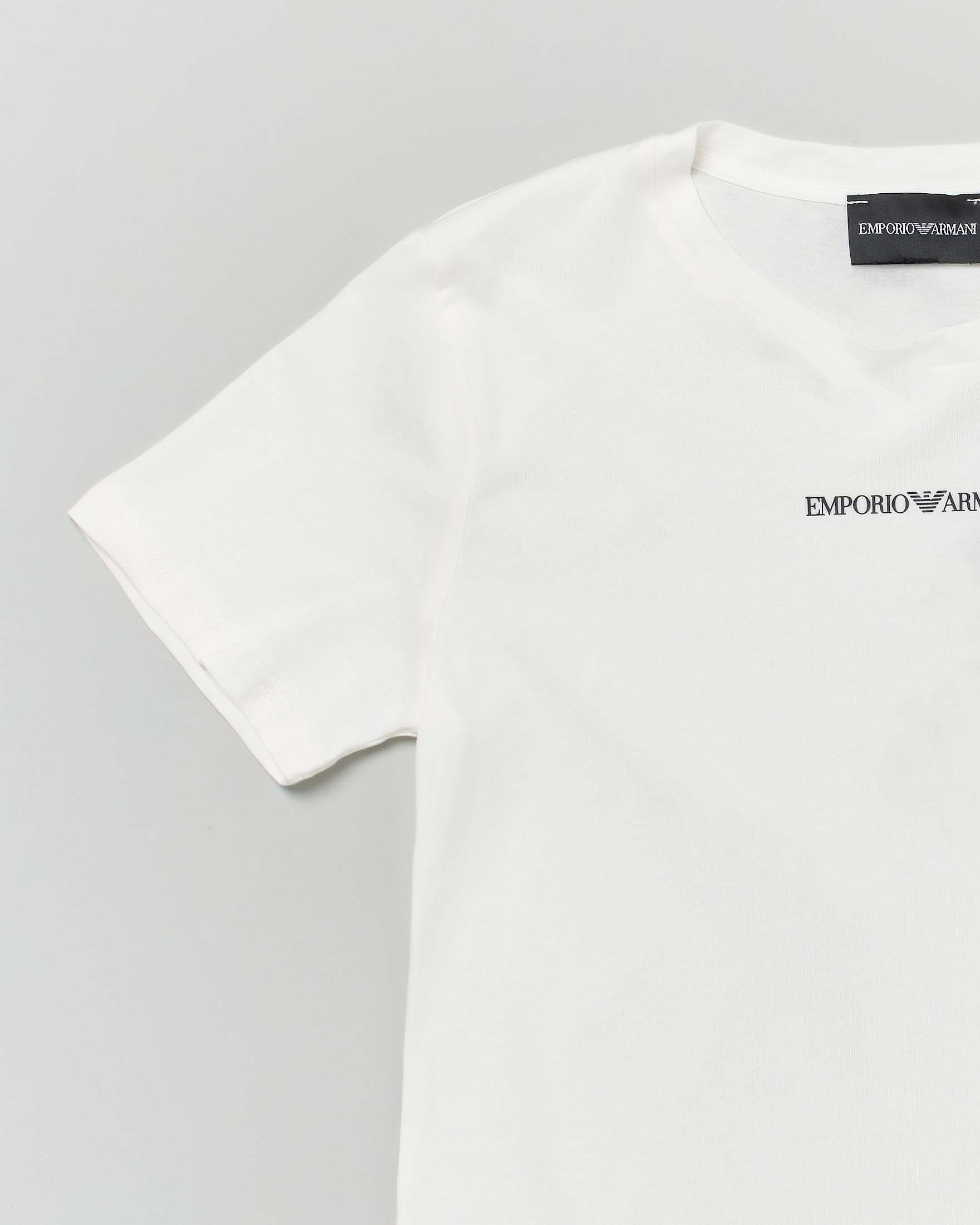 T-shirt Emporio Armani Junior bianca mezza manica in cotone con scritta logo image