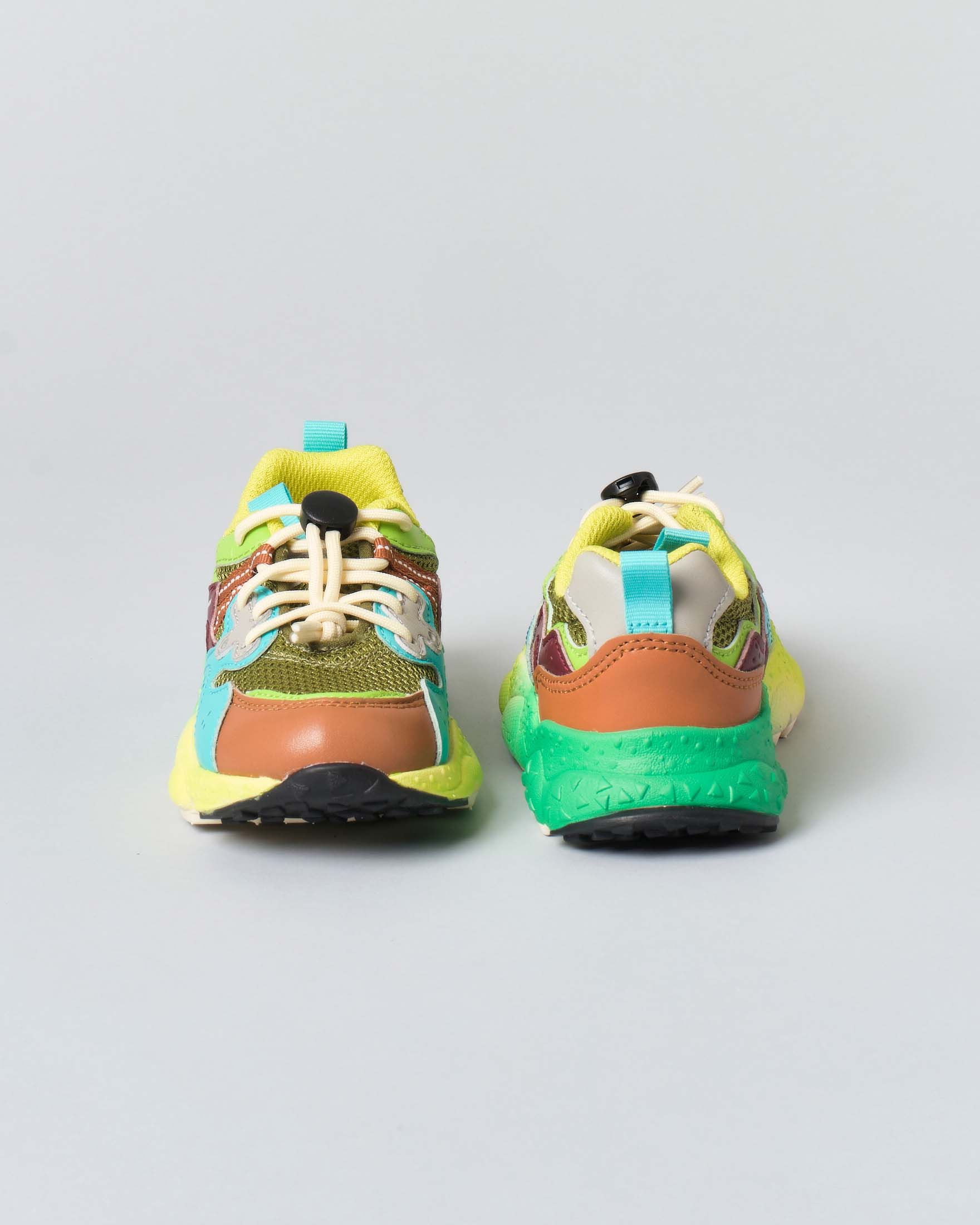 Sneakers Flower Mountain Yamano 3 in similpelle e mesh muticolor