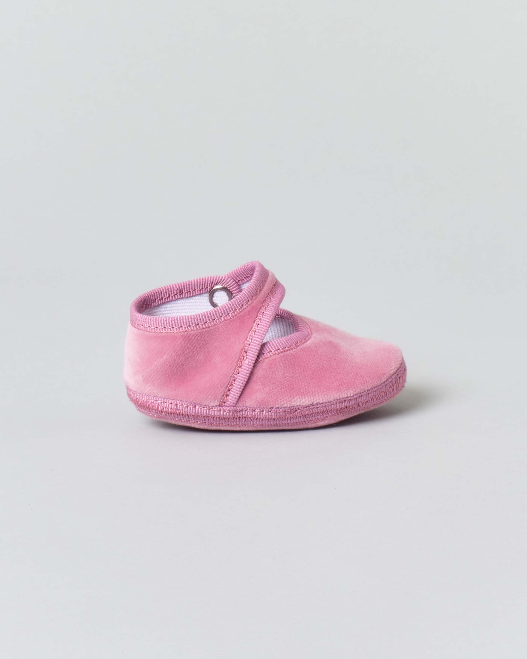 Baby friulane Le Papù in velluto rosa cipria