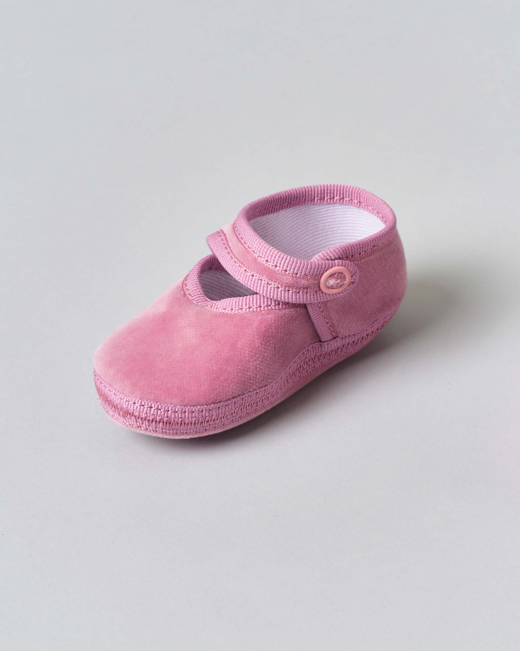 Baby friulane Le Papù in velluto rosa cipria
