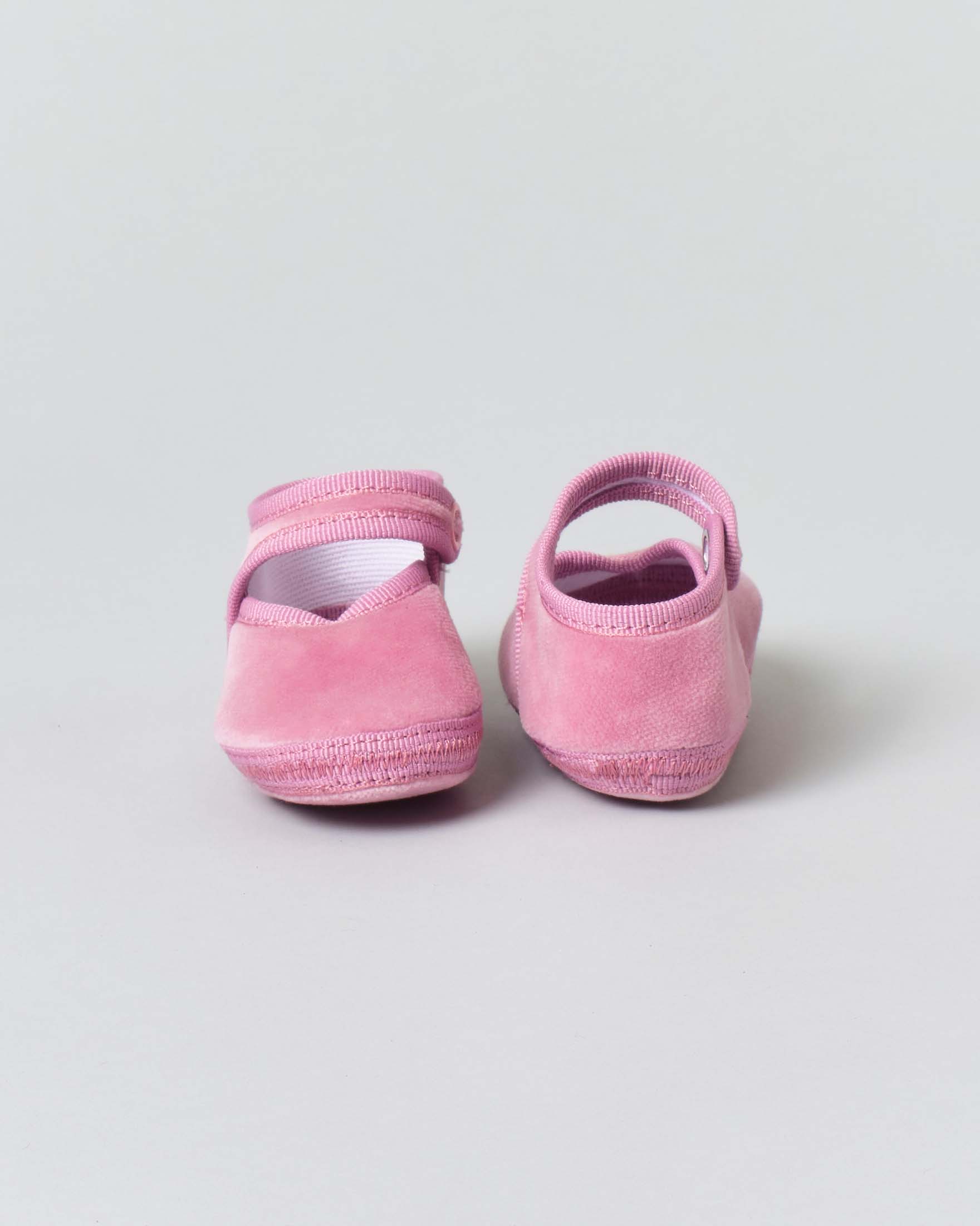 Baby friulane Le Papù in velluto rosa cipria