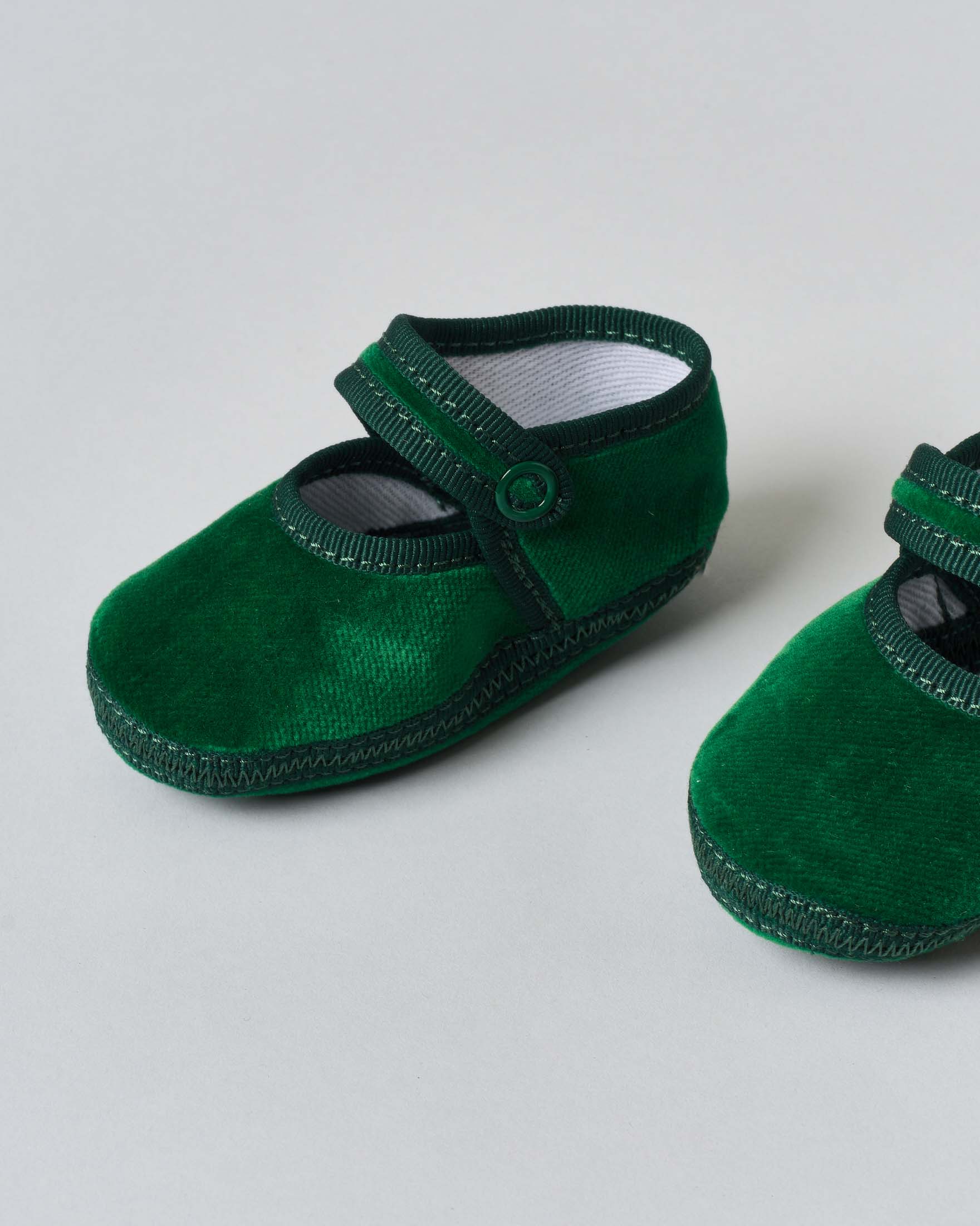 Baby friulane Le Papù in velluto verde