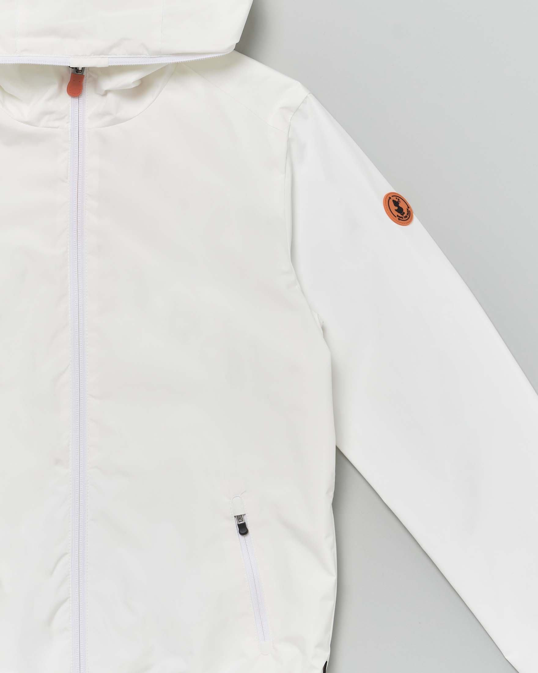 Giacca a vento Jules Save the duck bianca con cappuccio fisso image