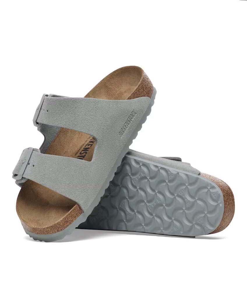 Sandalo Birkenstock Arizona in pelle scamosciata color verde