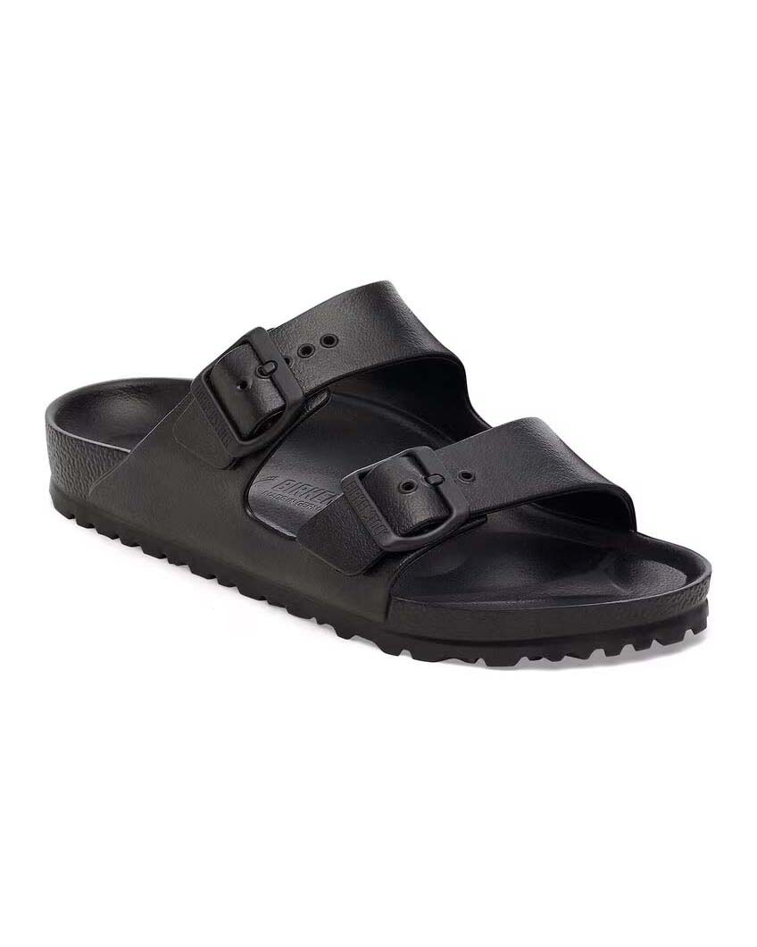 Birkenstock — Sandalo Arizona Birckestock nero in EVA con doppia fascetta e fibbie tono su tono