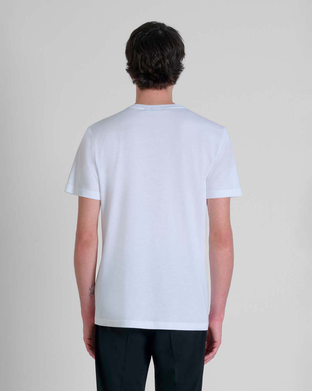 T-shirt mezza manica Antony Morato bianca in misto cotone con logo firma in tono image