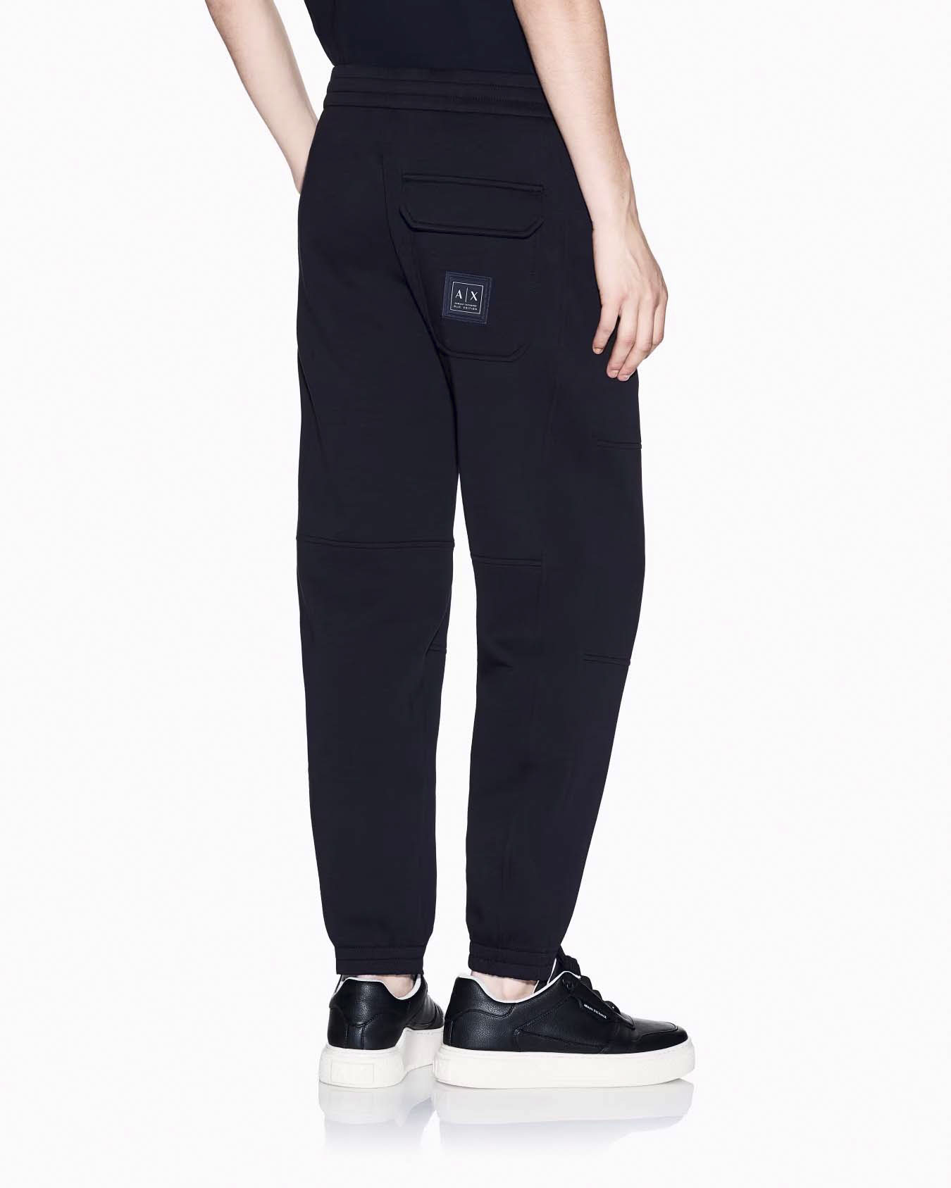 Pantalone Armani Exchange blu in interlock di cotone image