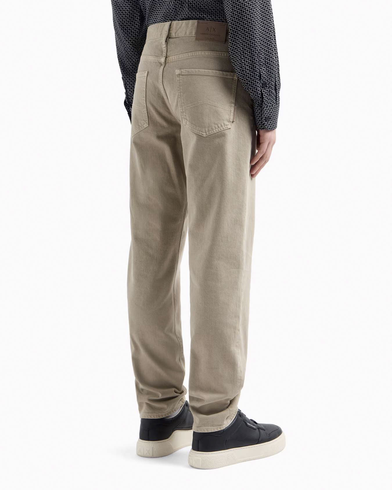 Pantalone cinque tasche Armani Exchange color sabbia in bull di cotone stretch image