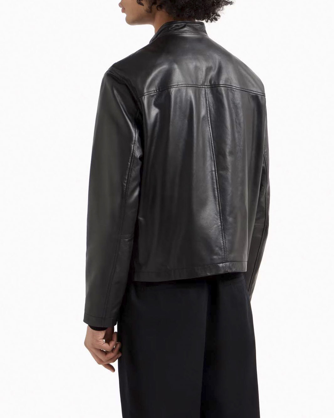 Biker nero Armani Exchange in vera pelle image