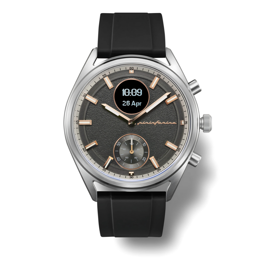 Pininfarina Sintesi Sport Hybrid Smartwatch Luna Steel - Classic Watch with Smart Micro Display
