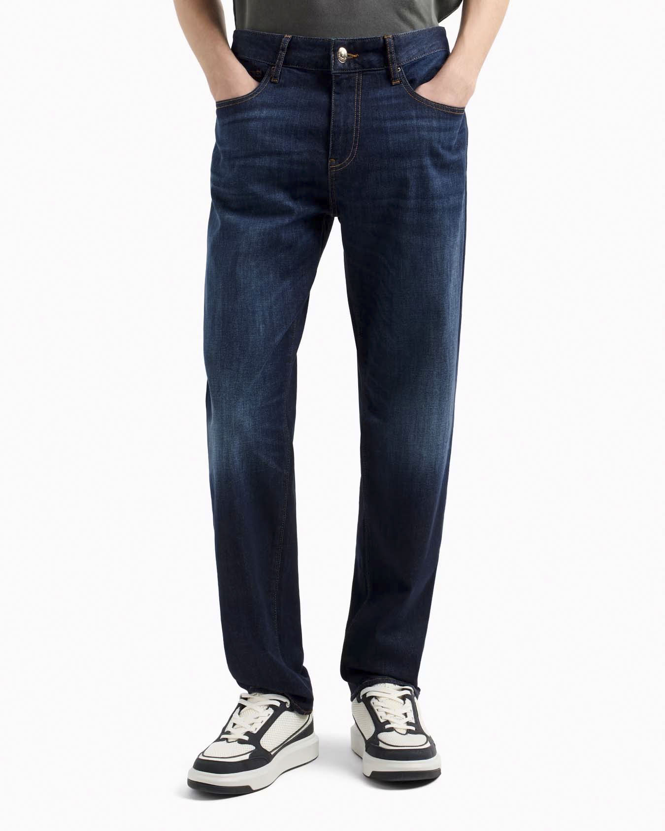 Jeans Exchange J13 slim lavaggio scuro stone washed in cotone stretch