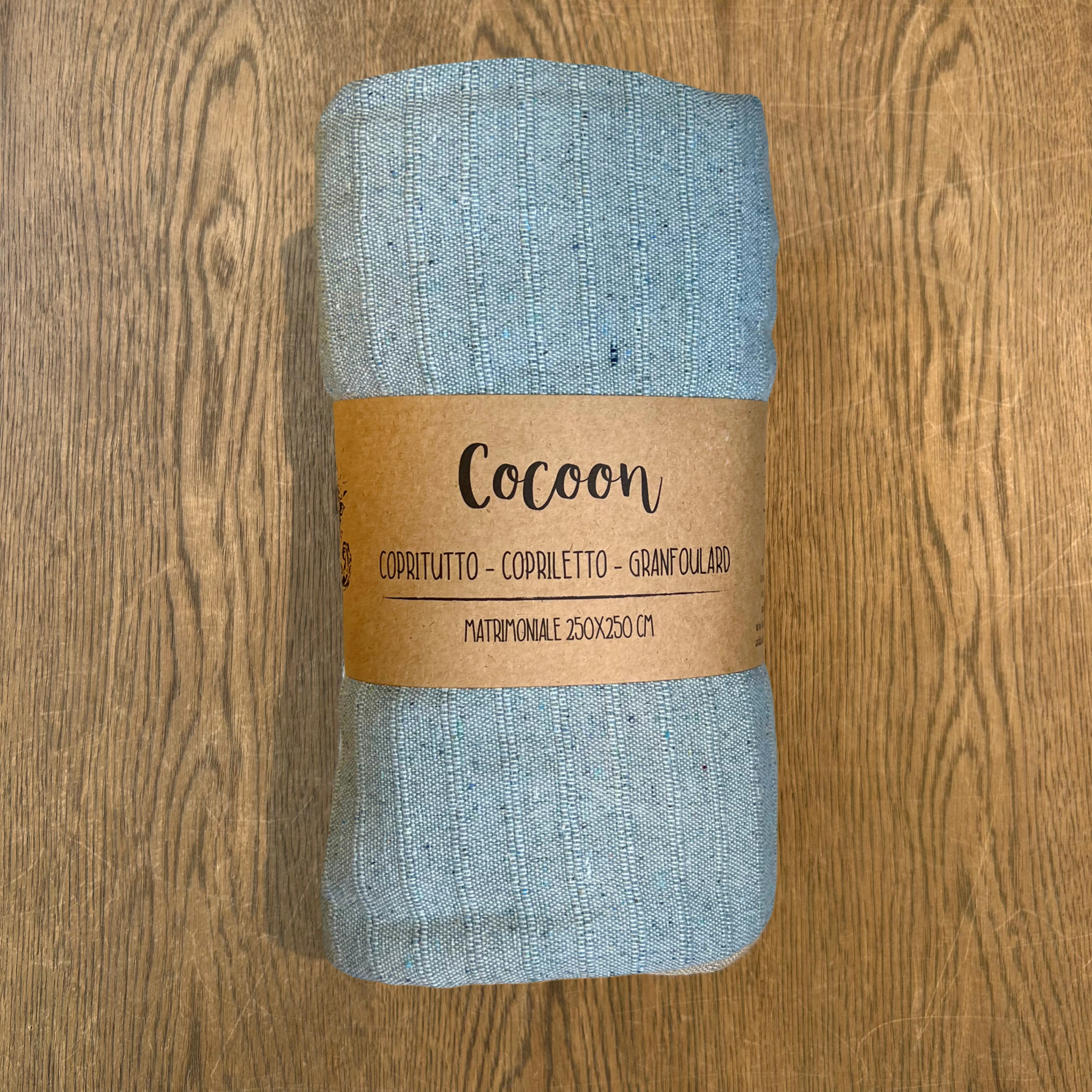 Copritutto Copriletto Cocoon 2P Azzurro 250x250 Gts