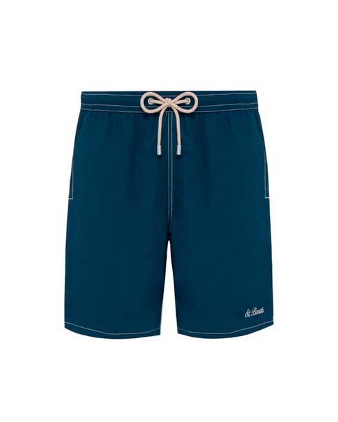 Boxer mare MC2 Saint Barth Patmos blu con cuciture a contrasto