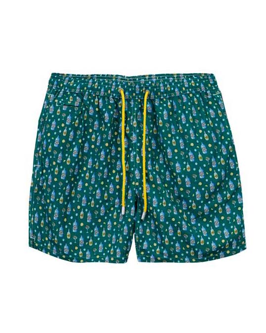 Boxer mare MC2 Saint Barth verde con stampa Gin Tonic
