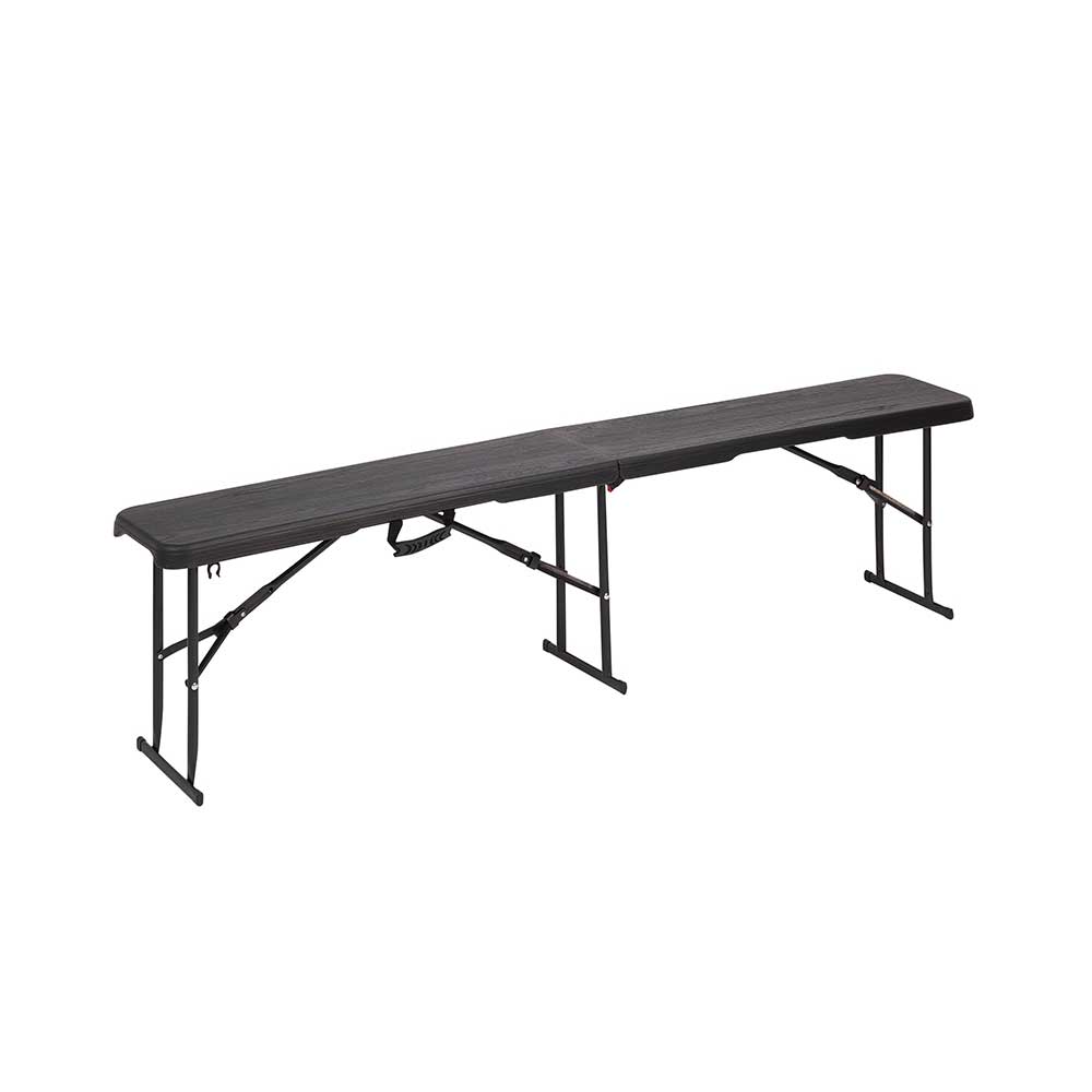 Dueesse Panca Pieghevole Effetto Legno In Plastica Con Struttura In Ferro 183X28X43H Cm