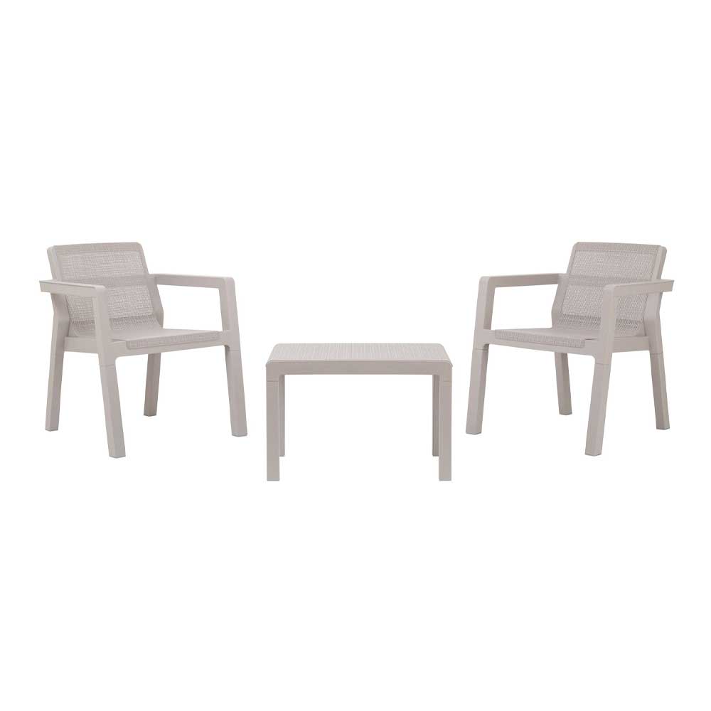TooMax Set Riviera 2 Posti In Plastica Colore Grigio/Tortora