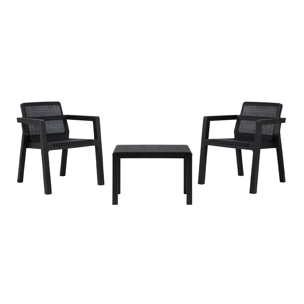 TooMax Set Riviera 2 Posti In Plastica Colore Antracite